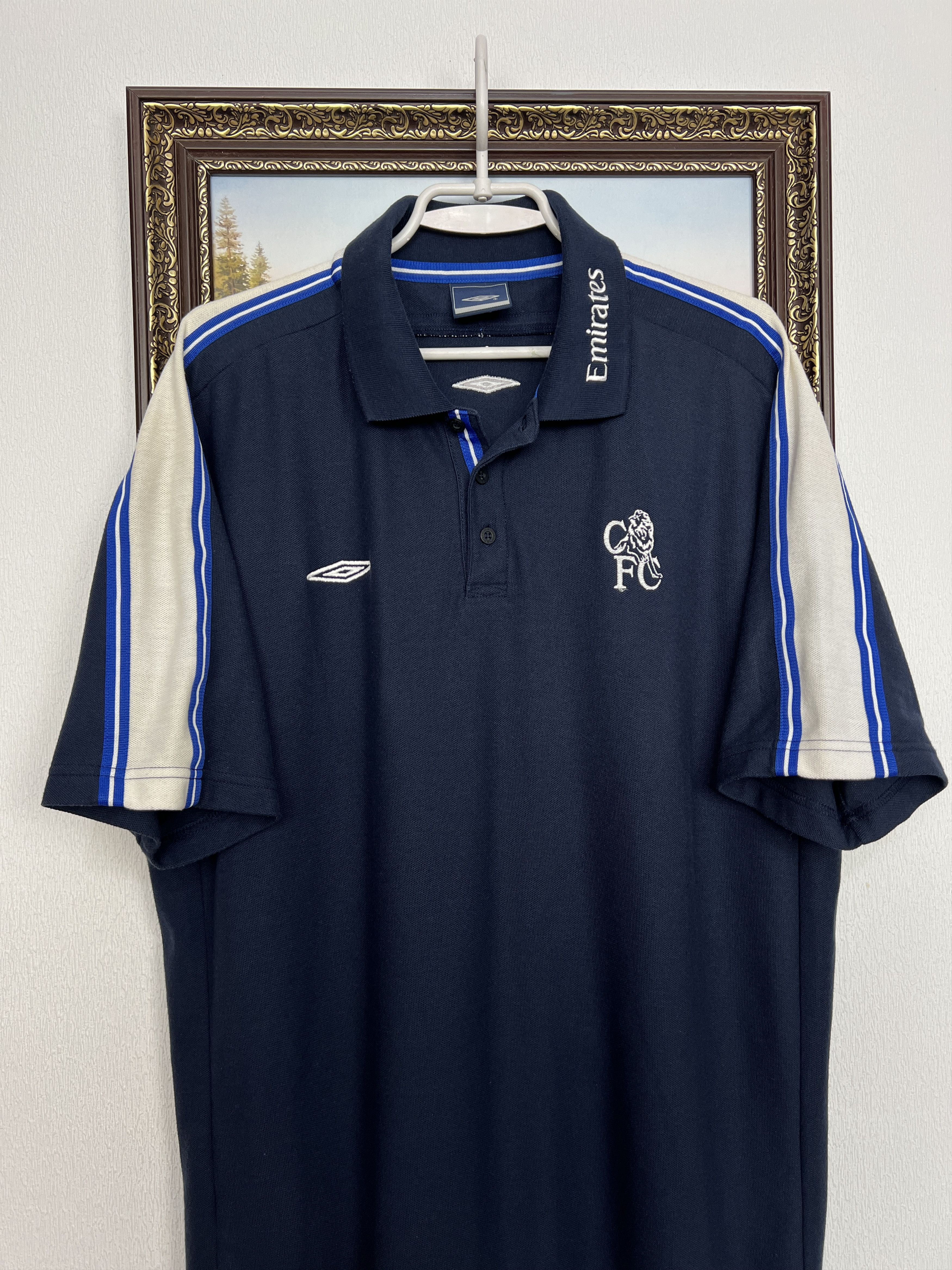 Umbro Vintage 2000's Chelsea Football Train Polo Shirt Jersey Size US XL / EU 56 / 4 - 2 Thumbnail