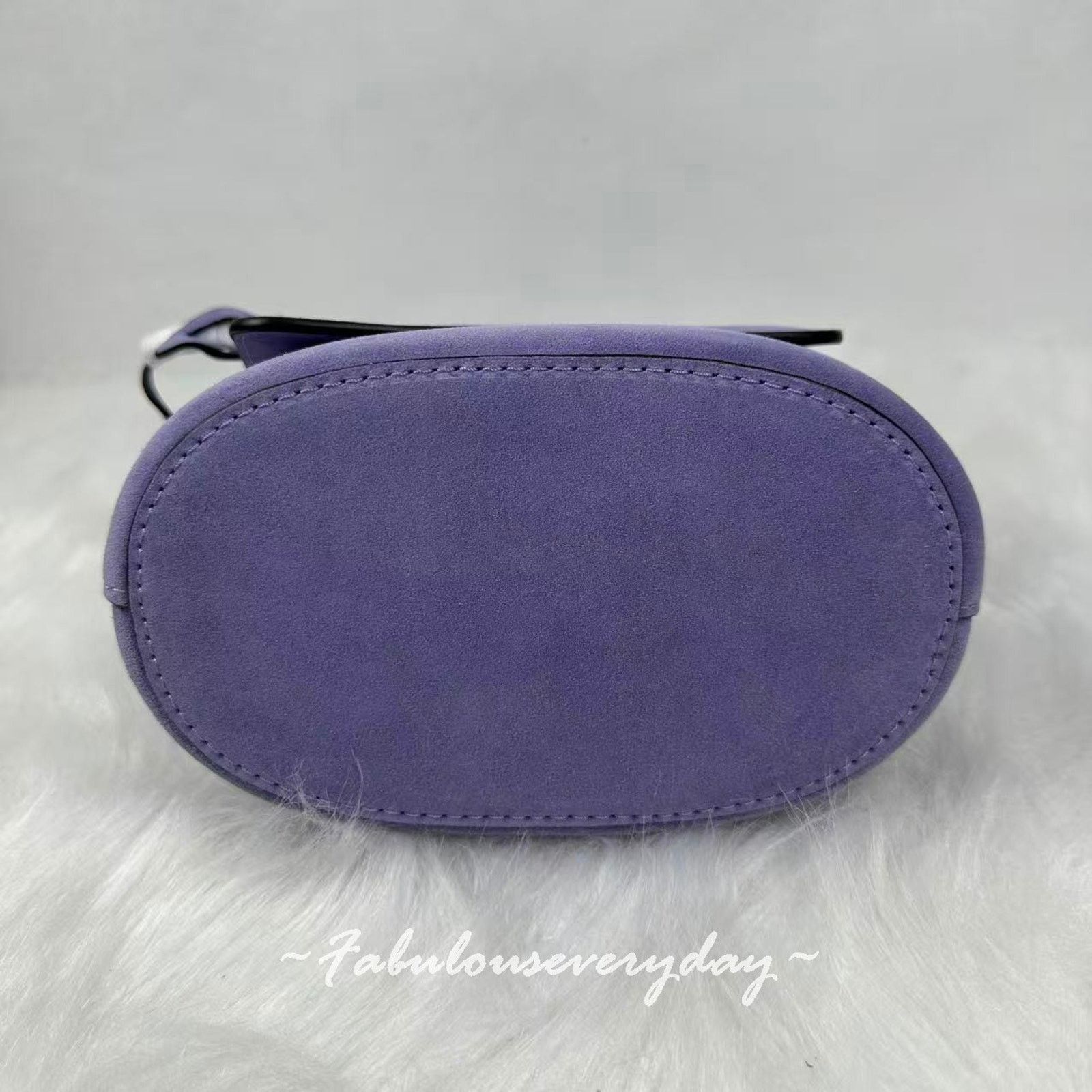 Coach Coach Bleeker Bucket 21 Crossbody in Suede/Brass/Violet Mist Size ONE SIZE - 8 Thumbnail