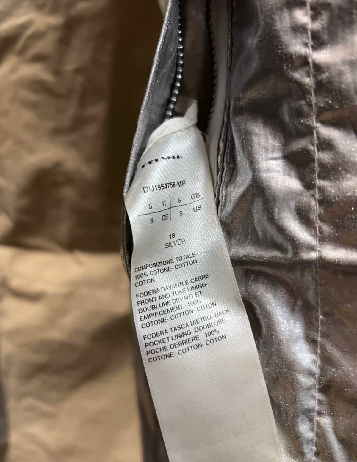 Rick Owens Rick Owens DRKSHDW 2019 Metallic Silver Shirt Jacket Size US S / EU 44-46 / 1 - 6 Thumbnail