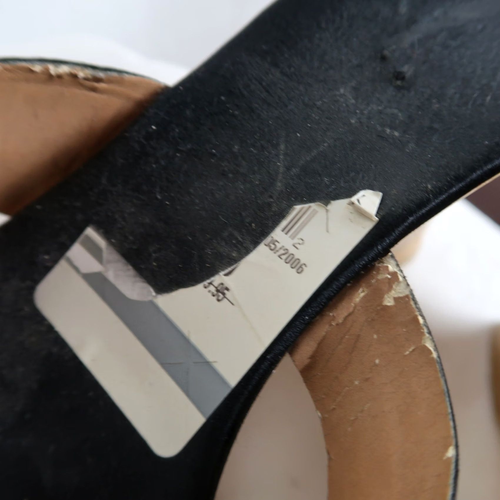 Vintage VINTAGE Black Leather Wedge Sandals Mule Heels 3.5" 10 Women Slip-On Casual Party/Cocktail Spring Summer Mens? Size US 10 / IT 40 - 6 Thumbnail