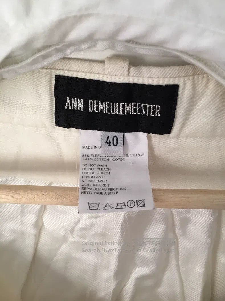Ann Demeulemeester Ann Demeulemeester Ivory wool trousers Size 26" / US 2 / IT 38 - 3 Thumbnail