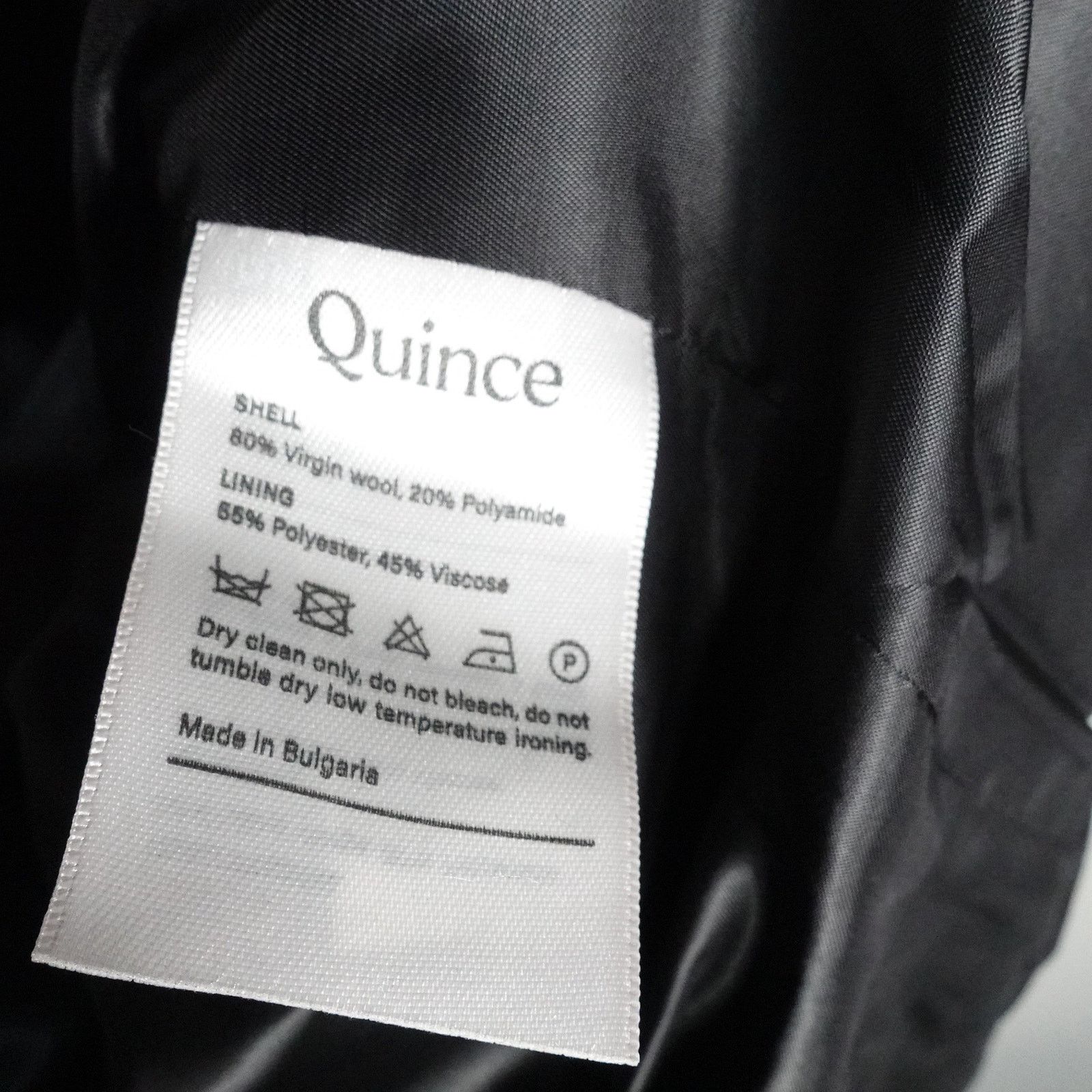 Quince Wuince Black Italian Classic Single Breasted Wool Coat XL Size XL / US 12-14 / IT 48-50 - 7 Thumbnail