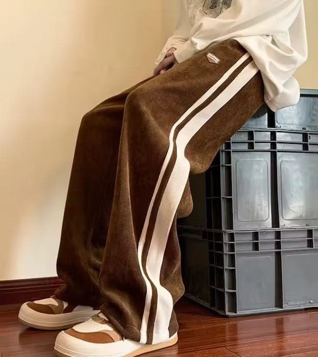 Japanese Brand Brown Color Baggy Striped Sweatpants Size US 32 / EU 48 - 2 Thumbnail