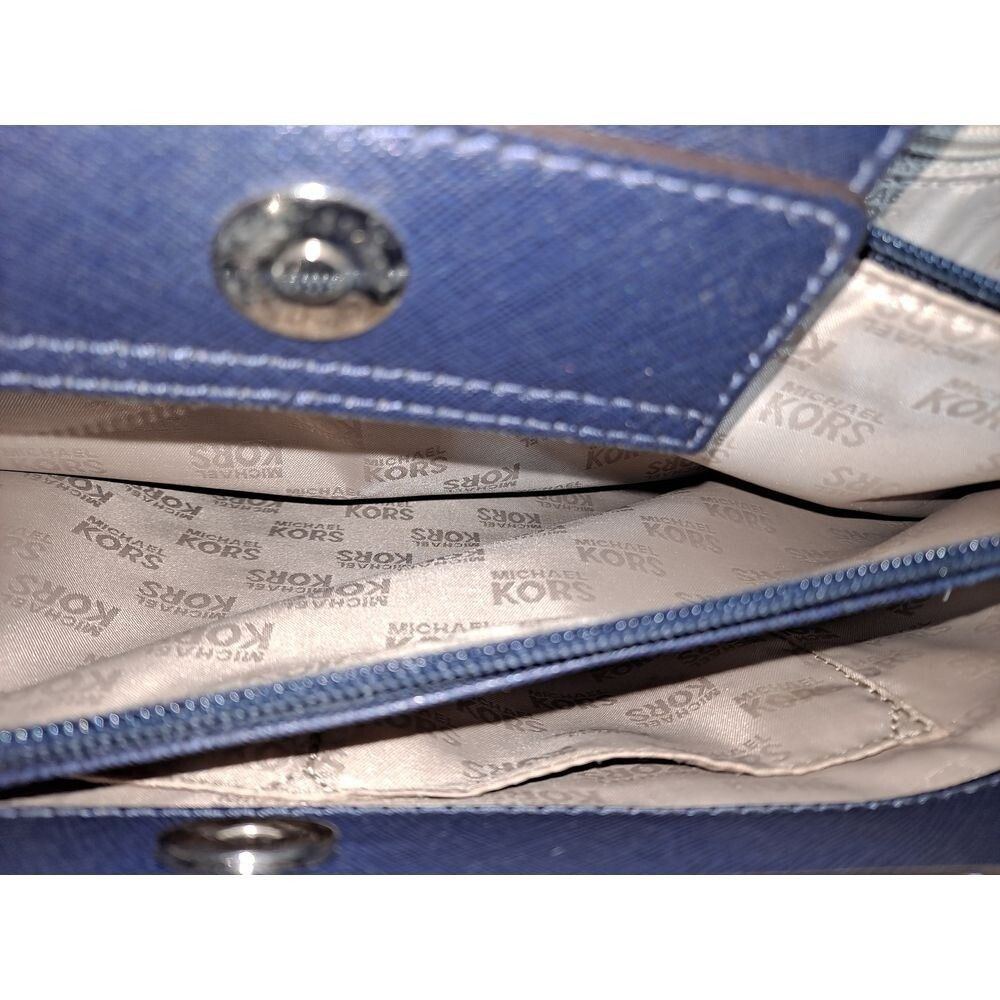 Michael Kors Michael Kors Satchel Top Handle Handbag Navy Blue Designer P Size ONE SIZE - 7 Thumbnail