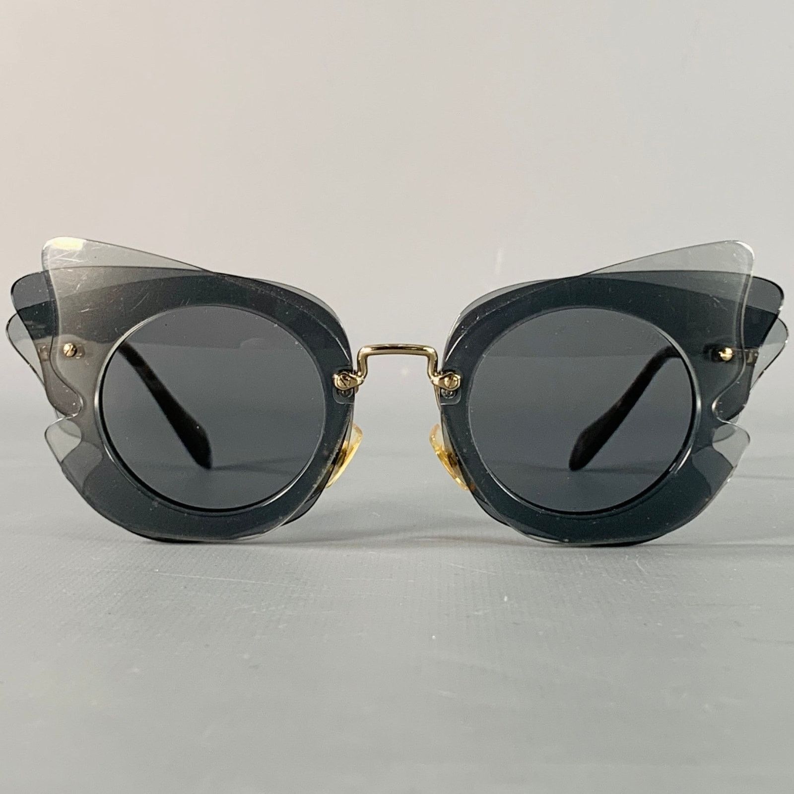 Miu Miu MIU MIU Grey Charcoal Butterfly Acetate Sunglasses Size ONE SIZE - 1 Thumbnail