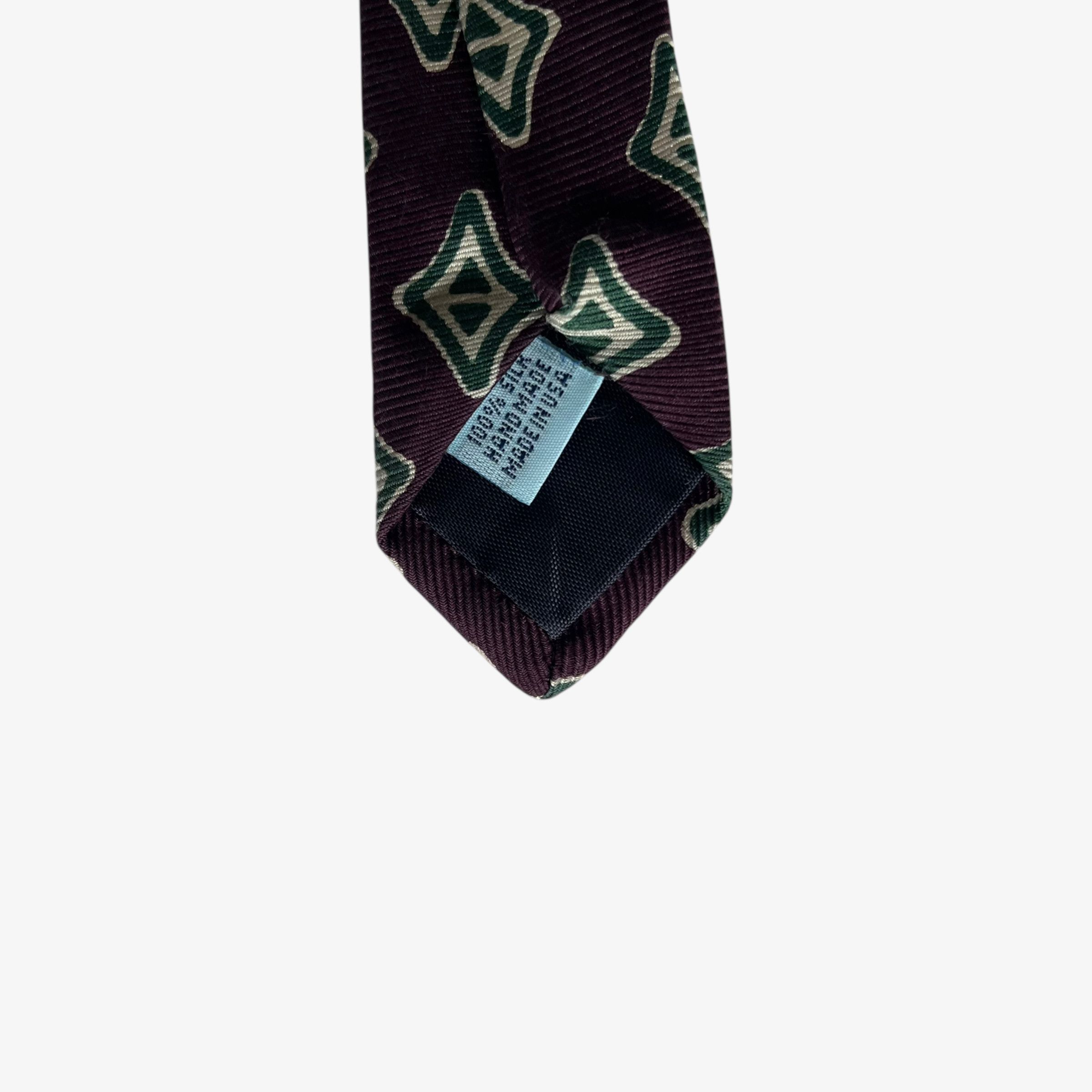 Abercrombie & Fitch Abercrombie & Fitch Abstract Geometric Print Red Silk Tie Size ONE SIZE - 3 Thumbnail