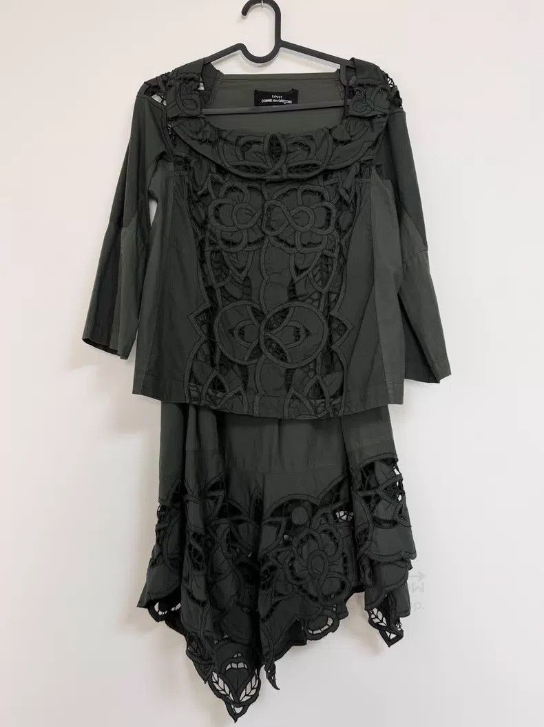 Comme des Garcons Comme Des Garcons size L Moss Green Openwork Floral Set Size S / US 4 / IT 40 - 5 Thumbnail