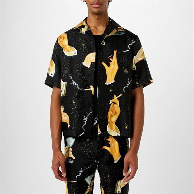 Amiri AMIRI Champagne-Print Silk Shirt Size US S / EU 44-46 / 1 - 1 Thumbnail