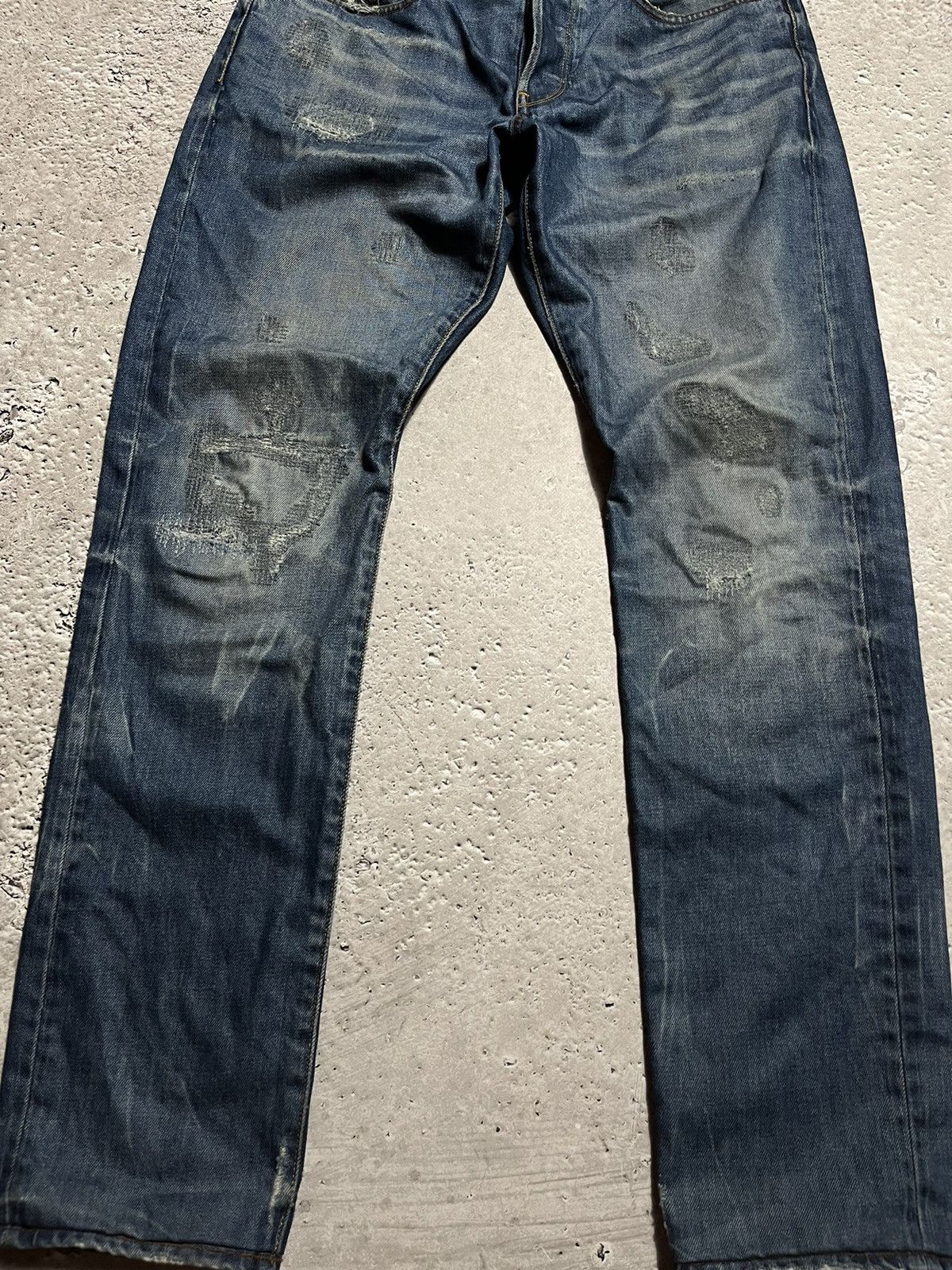 G-Star × Japanese Brand G Star Distressed Restored Denim Jeans Pants Size US 31 - 3 Thumbnail