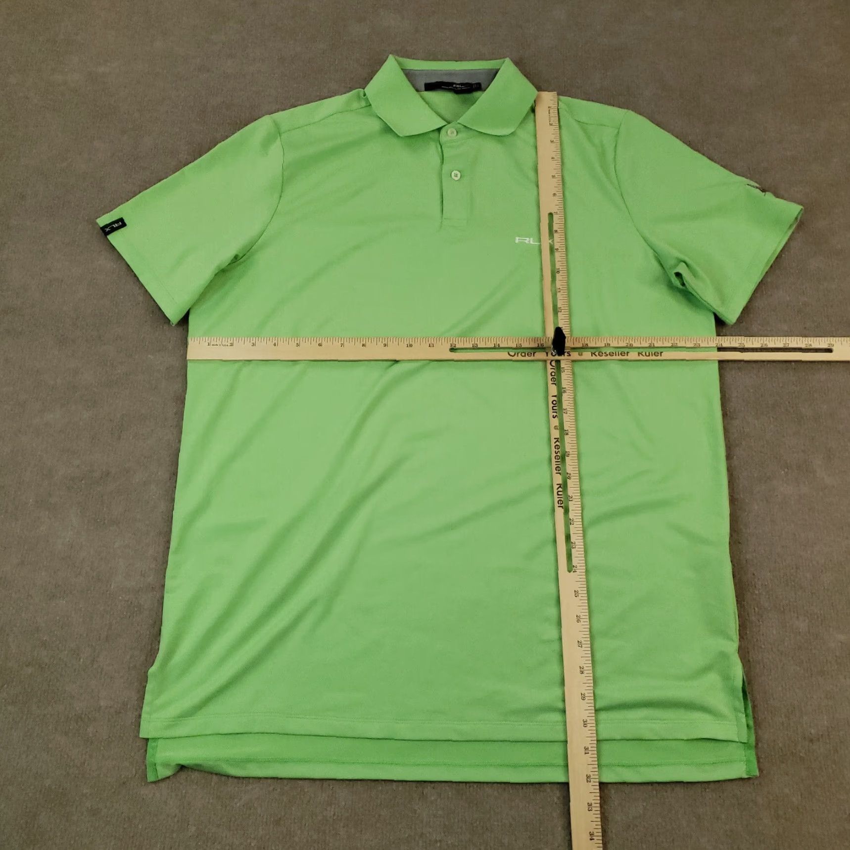 Ralph Lauren Ralph Lauren Polo Mens Large Green Short Sleeve Wicking Stretch Golf Shirt Size US L / EU 52-54 / 3 - 2 Thumbnail