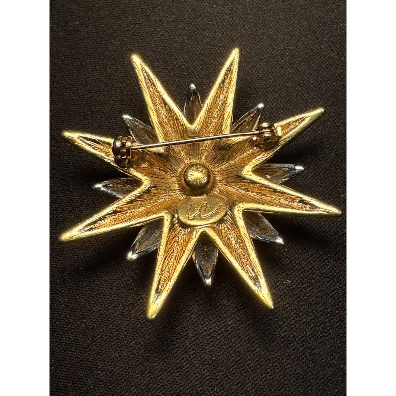 Liz Claiborne Vintage Liz Claiborne Starburst Sun Crescent Moon Brooch Size ONE SIZE - 4 Thumbnail