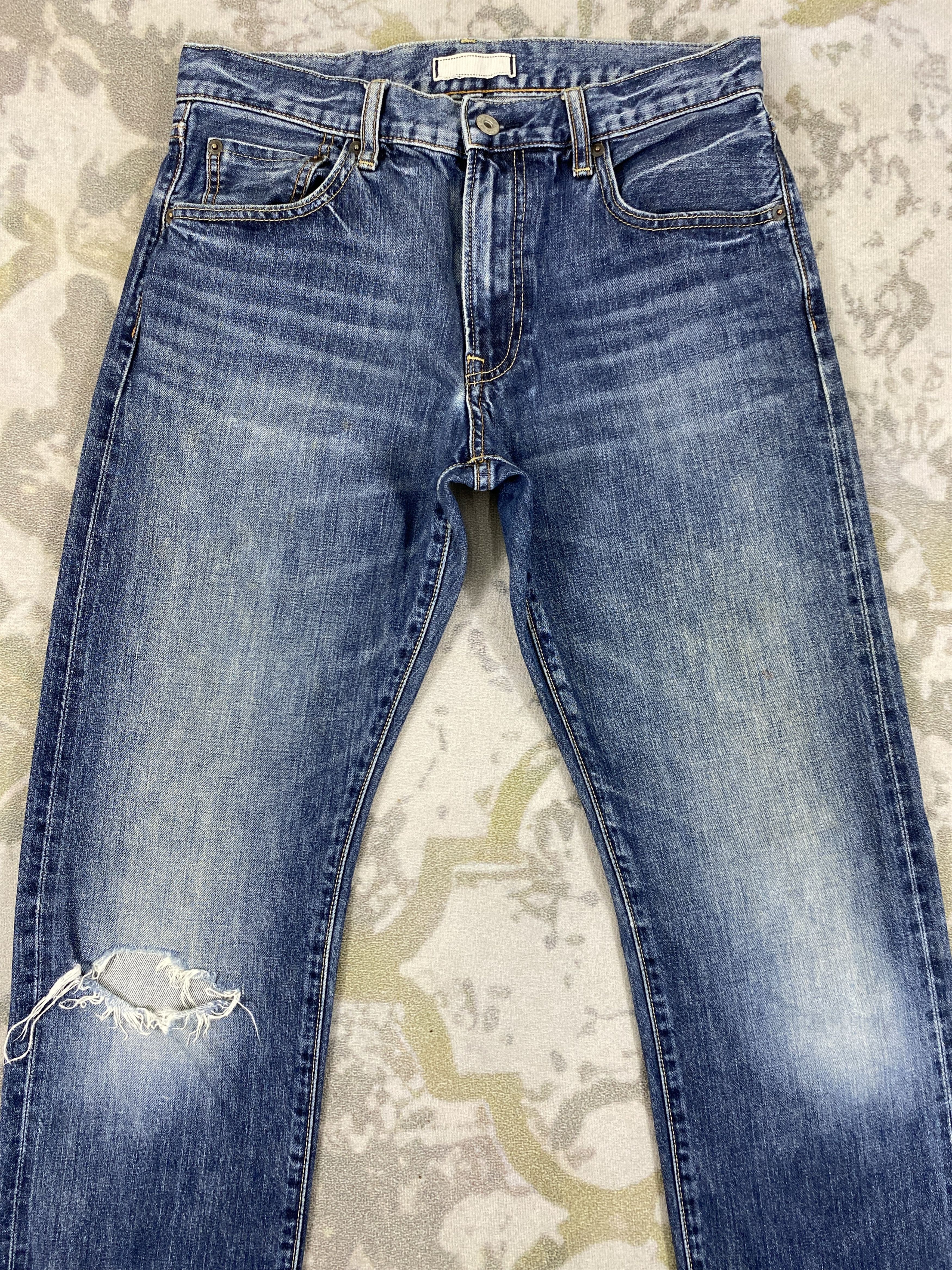 Japanese Brand Redline Distressed Vintage Uniqlo Jeans 31x32 Denim- JN3556 Size US 31 - 3 Thumbnail