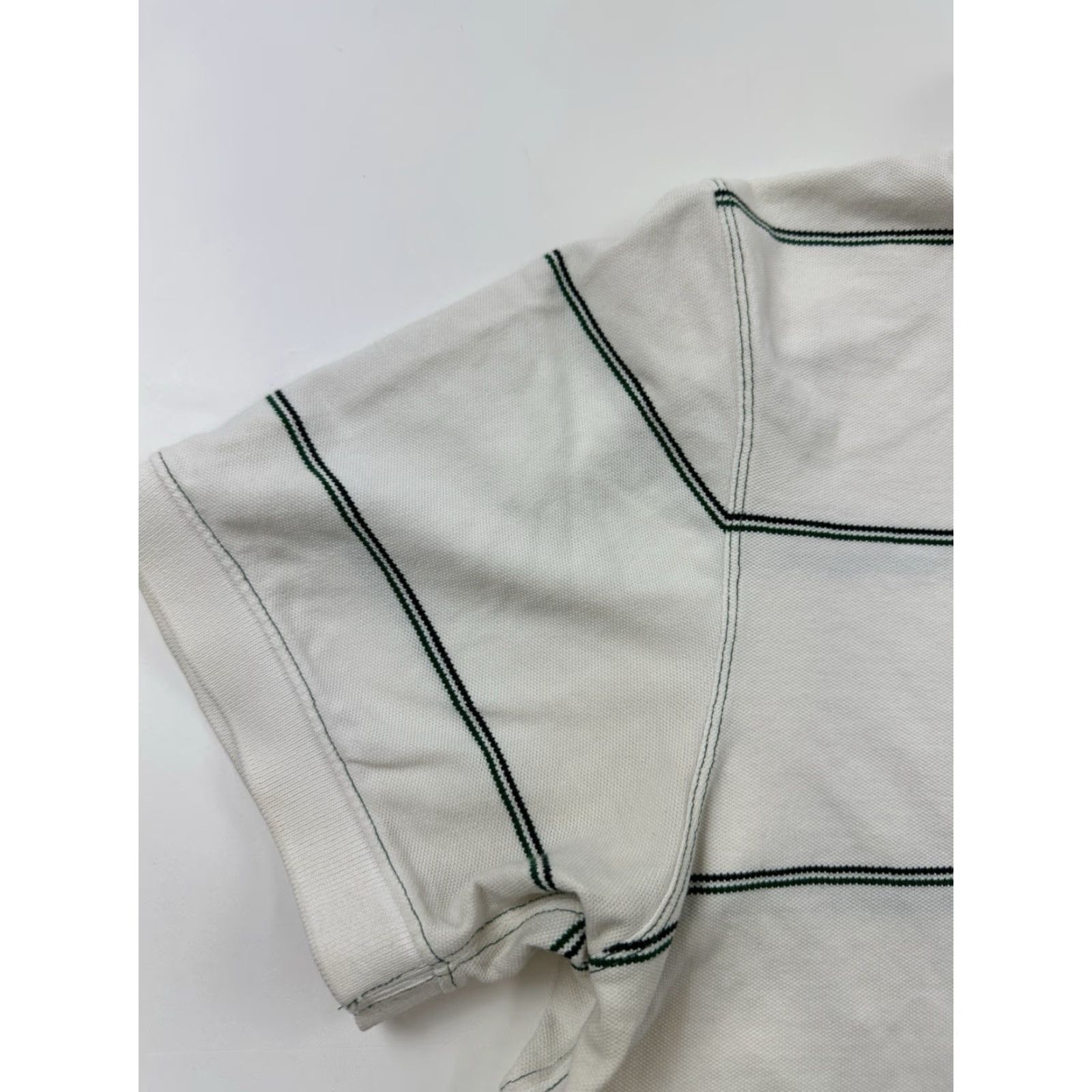 Banana Republic Banana Republic Shirt Polo Mens XL White Striped Fitted Short Sleeve Standard Size US XL / EU 56 / 4 - 3 Thumbnail