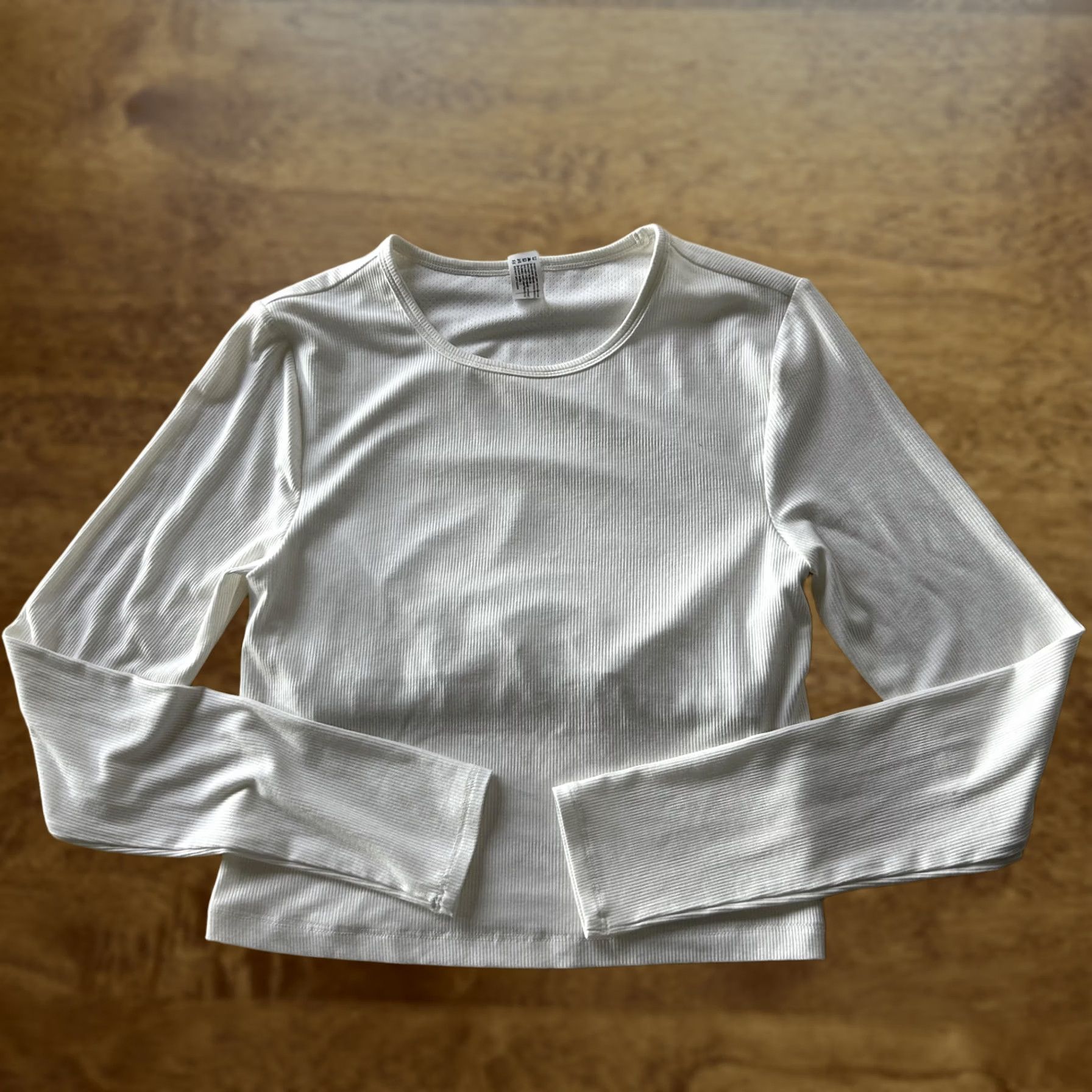 Vintage Yogalicious Heavenly Rib Shirt Womens Small White Kathleen Crop Long Sleeve Top Size S / US 4 / IT 40 - 1 Thumbnail