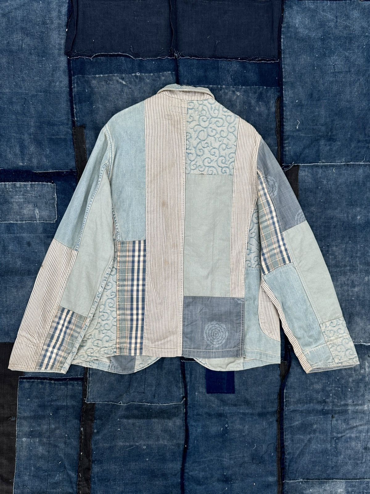 Kapital Kapital Hickory Liberty stripe patchwork blazer chorecoat Size US L / EU 52-54 / 3 - 2 Thumbnail