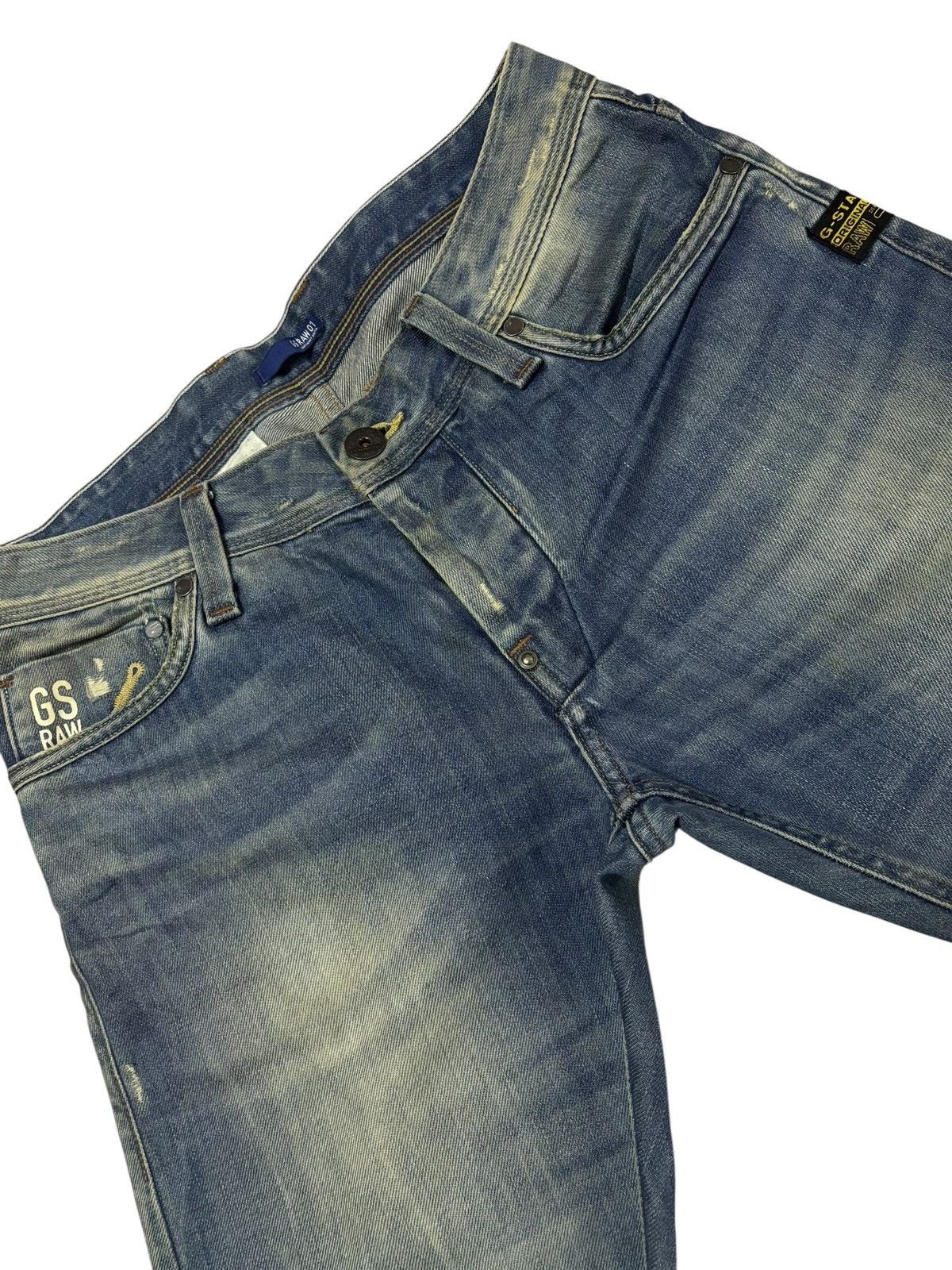 G-Star Vtg Y2k G Raw G-Star Distressed Mud Wash Jeans Size US 32 / EU 48 - 4 Thumbnail