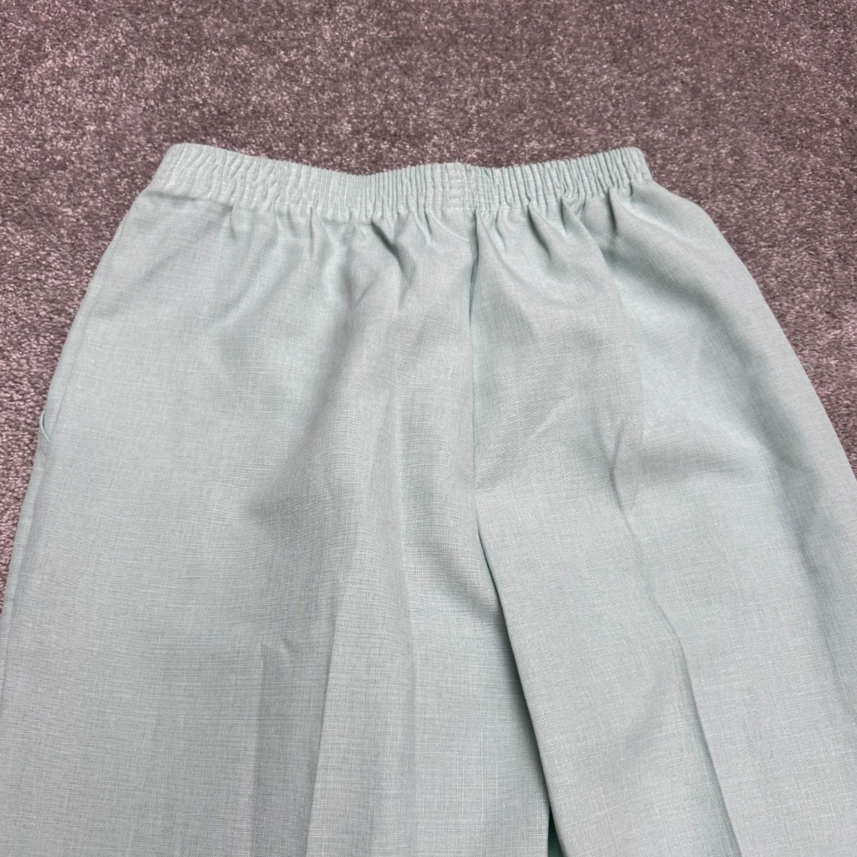 Haband VINTAGE Haband Dress Pants Women's 14 Light Green Straight Leg Pull On Size 36" / US 14 / IT 50 - 4 Thumbnail