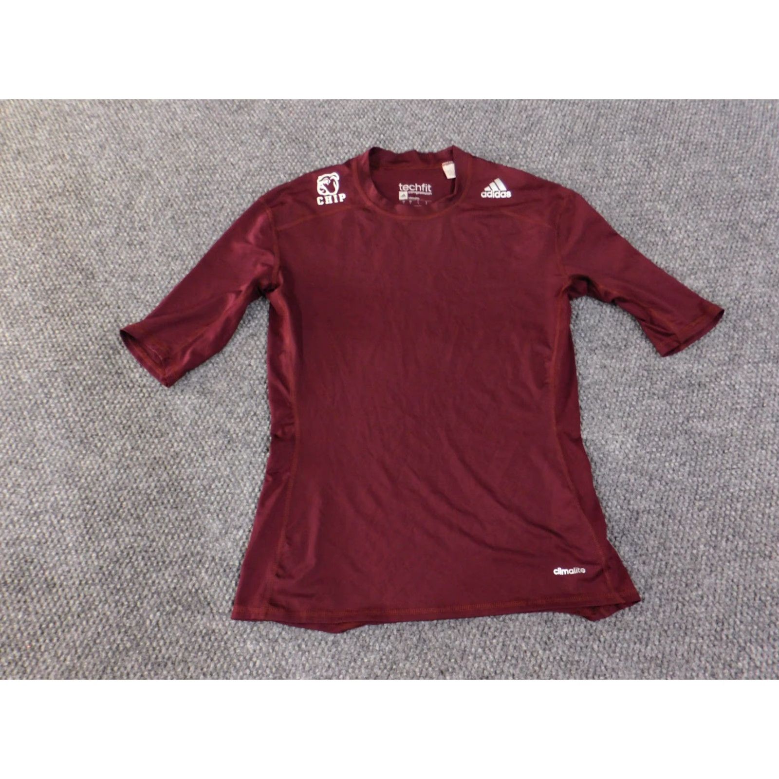 Adidas adidas compression shirt mens Large maroon techfit climalite chip stretch shirt athletic breathable short sleeve logo football 90s sports Mens Size US L / EU 52-54 / 3 - 2 Thumbnail