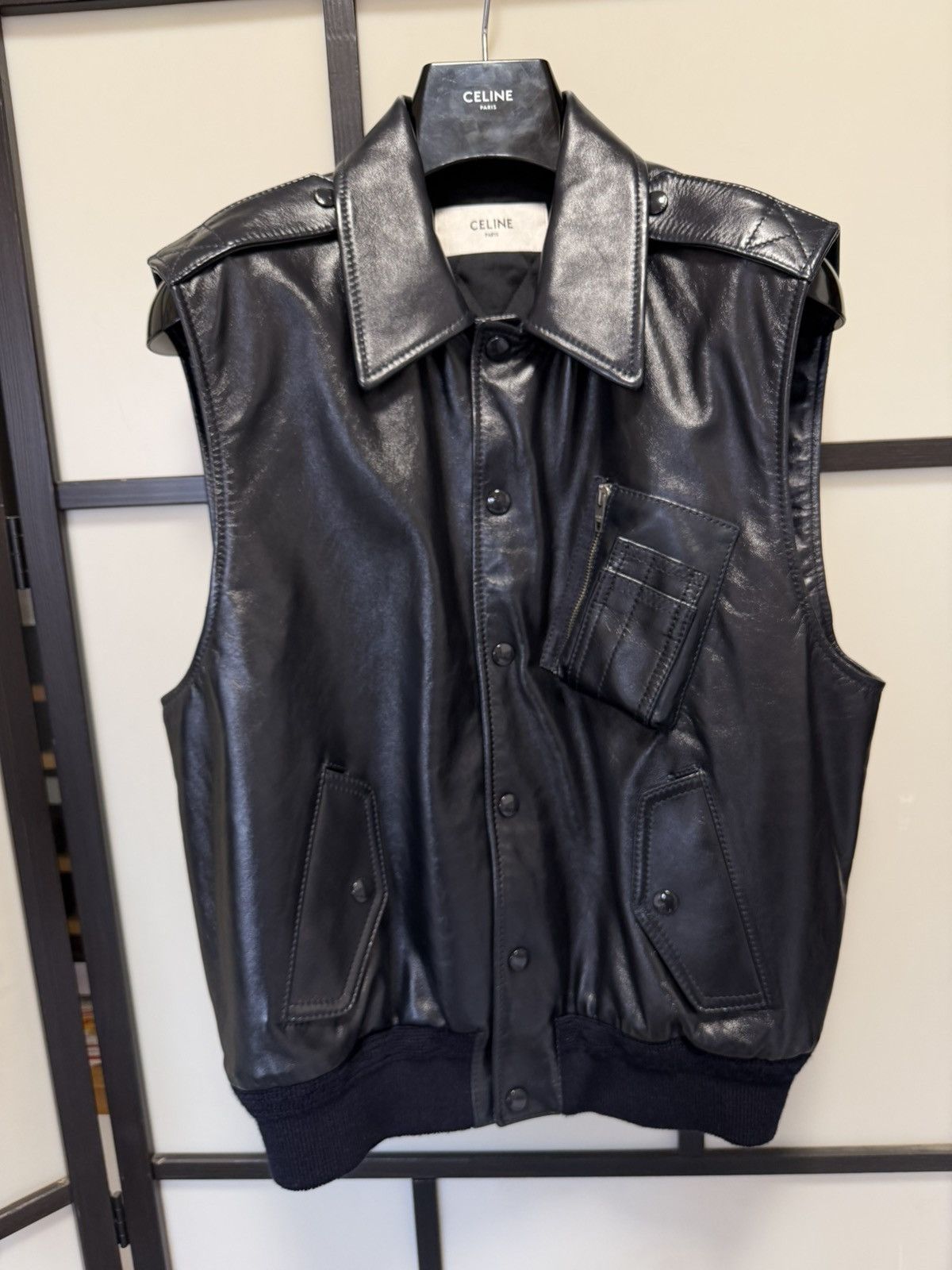 Celine × Hedi Slimane UNRELEASED - SS20 Calf Leather Vest Size US S / EU 44-46 / 1 - 5 Thumbnail