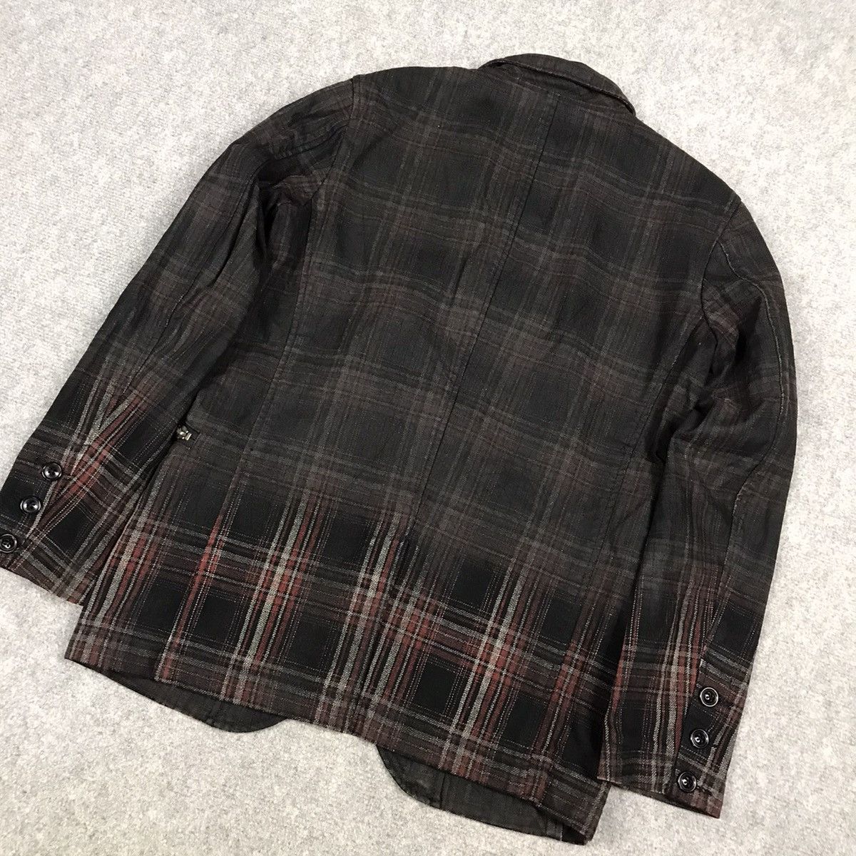 If Six Was Nine × Japanese Brand × Levi's Vintage Clothing LEVIS FLANNEL BLACK PUNK JAPAN STYLE BLAZER COAT JACKET Size US M / EU 48-50 / 2 - 8 Thumbnail