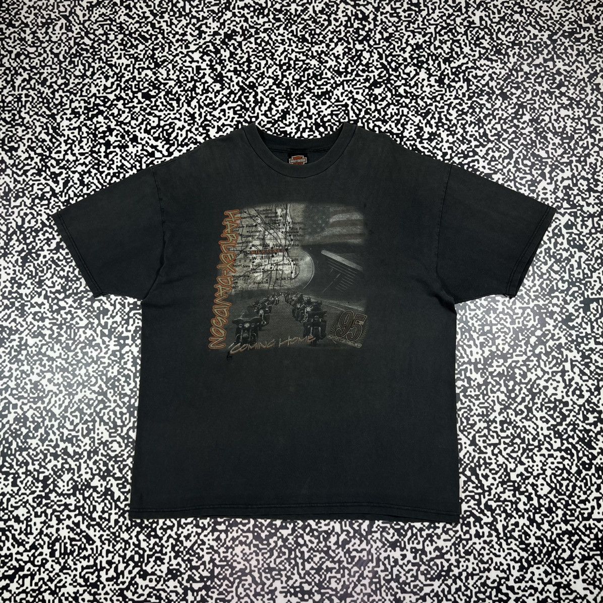 Harley Davidson Vintage 00s Harley Davidson Milwaukee Faded Boxy T-shirt Size US XXL / EU 58 / 5 - 1 Thumbnail