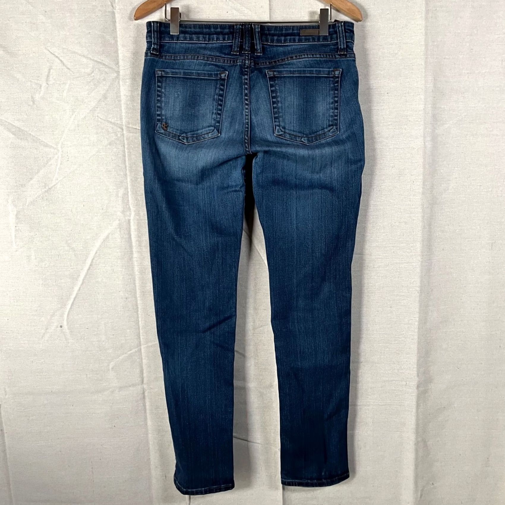 Vintage KUT from the Kloth Catherine Slim Boyfriend Jeans Womens Size 4 Blue Wash Denim Pockets Button Zip Size 27" / US 4 / IT 40 - 4 Thumbnail