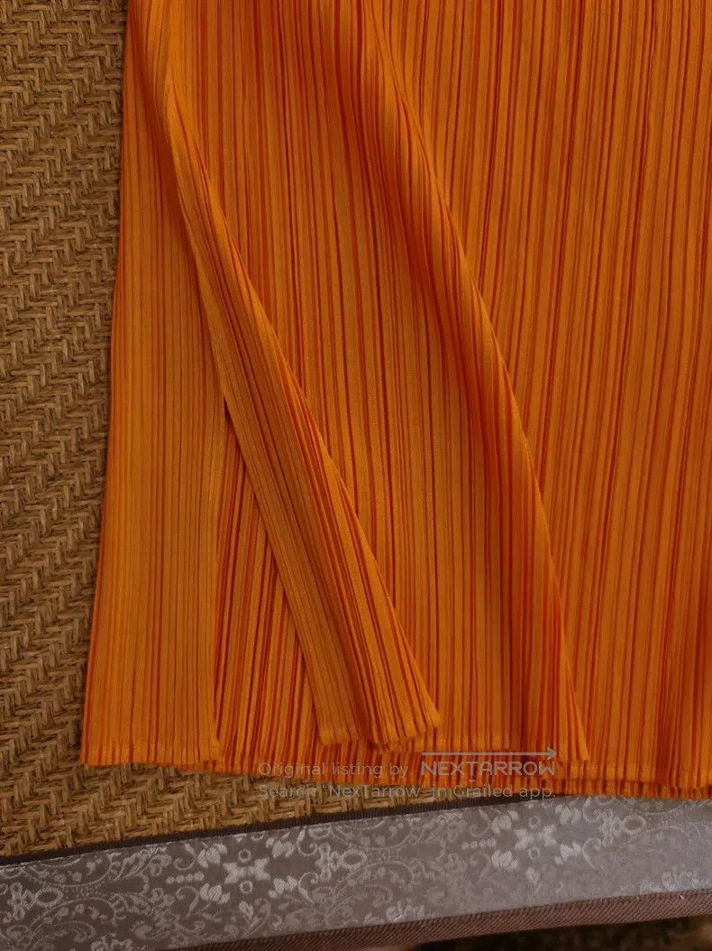 Issey Miyake Issey Miyake Orange Pleated Top Size L / US 10 / IT 46 - 3 Thumbnail