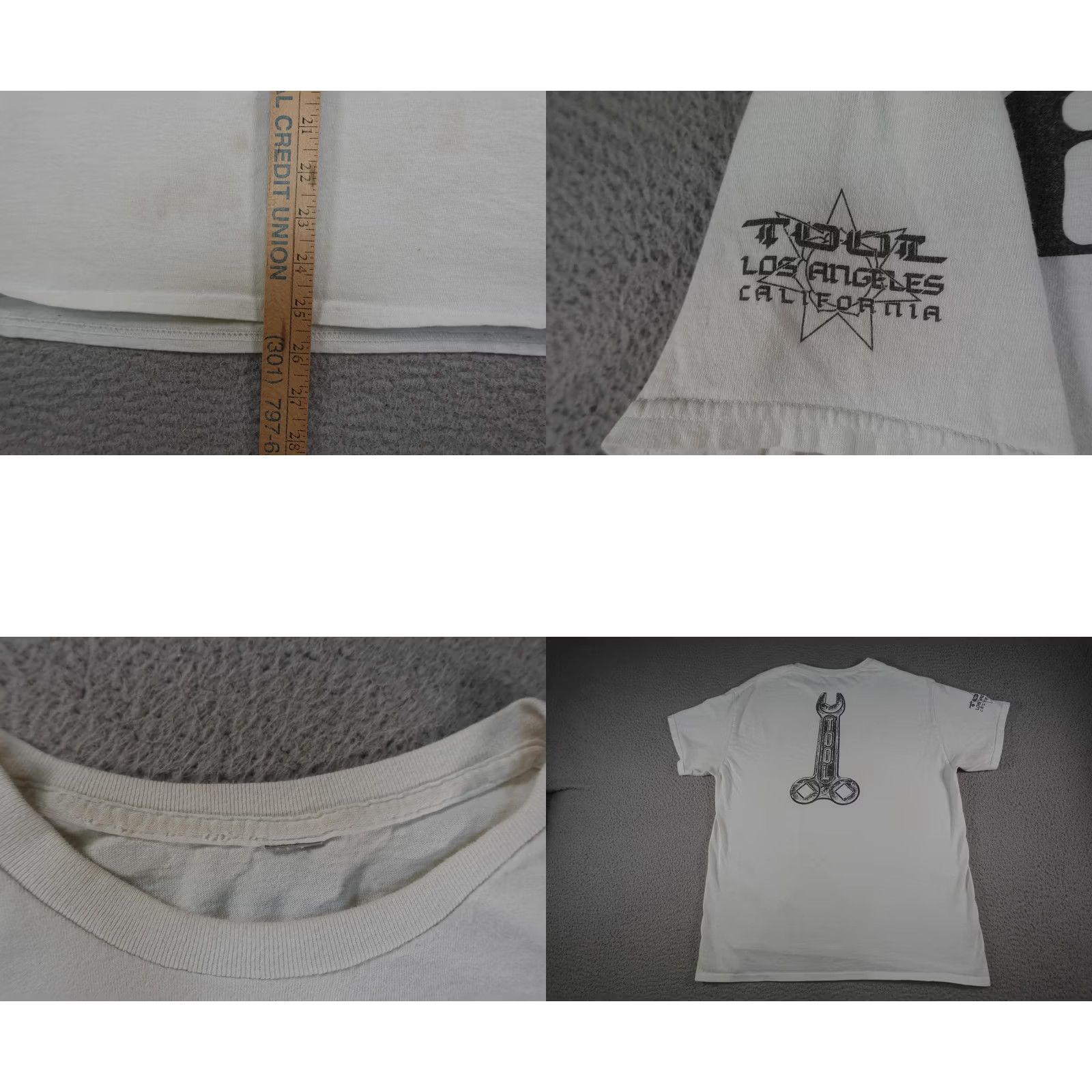 Doublet Tool Tour Shirt Mens Large White Graphic Print Double Sided Opiate Vintage 2009 Los Angeles CA Wrench Logo Bands Mens Shirt Size US L / EU 52-54 / 3 - 9 Thumbnail