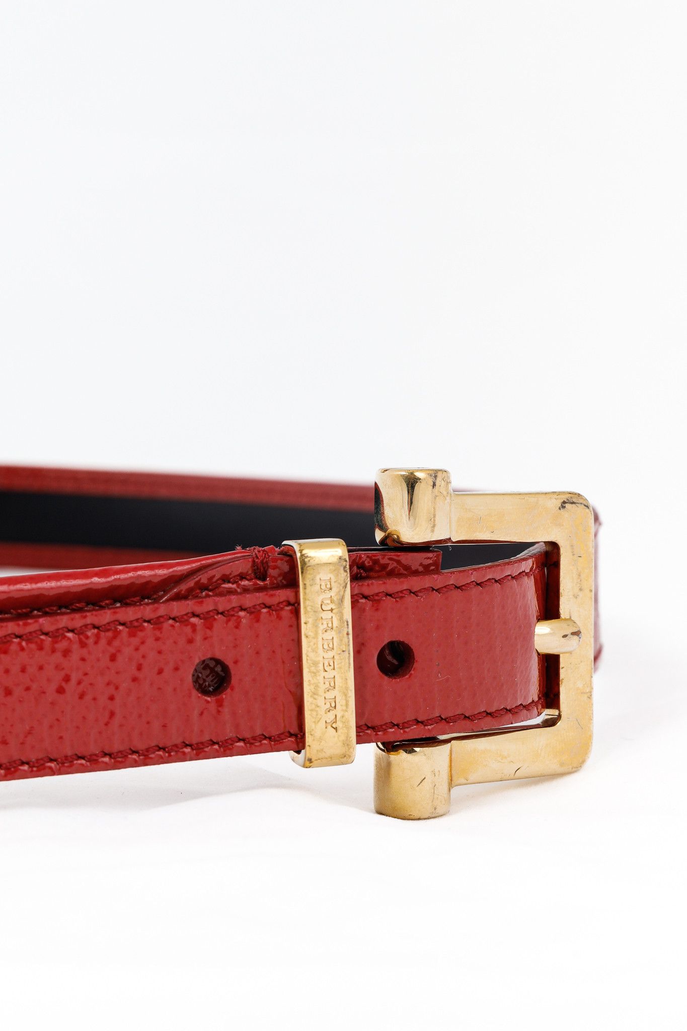 Burberry Burberry Check Coated Canvas & Pink Leather-Trim Belt Size ONE SIZE - 3 Thumbnail