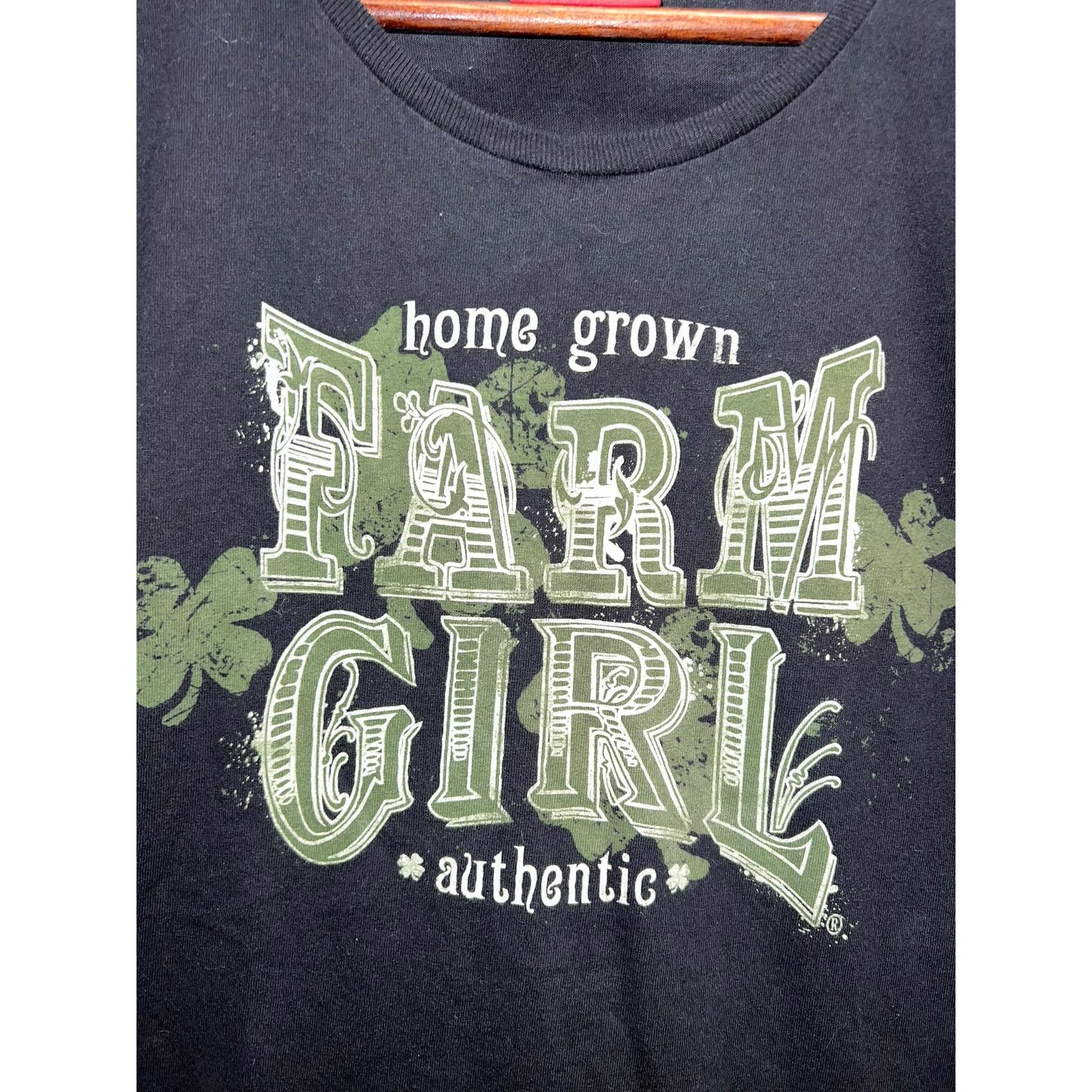 Vintage Womens Vintage Home Grown Farm Girl Shirt Black Tee Top XL Size XL / US 12-14 / IT 48-50 - 2 Thumbnail