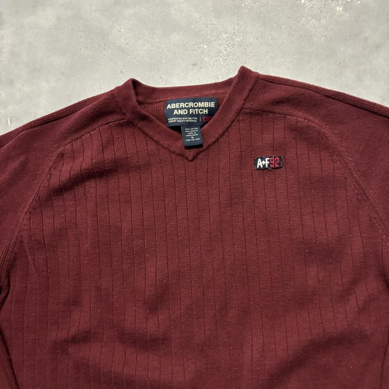 Abercrombie & Fitch × Vintage Crazy Vintage Y2K/2000s Maroon Red Abercrombie & Fitch Essential Sweater! Size US L / EU 52-54 / 3 - 2 Thumbnail