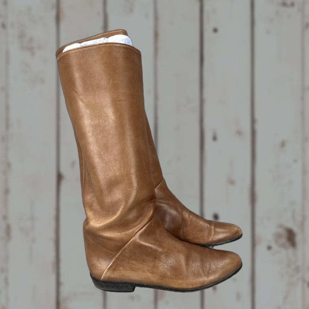 Vintage VINTAGE Jenní Women’s Boot Women 8 Leather Brown Riding Boot 8 USA Size Comfortable Lightweight Italy Leather Riding Boots Womens Size US 8 / IT 38 - 1 Thumbnail