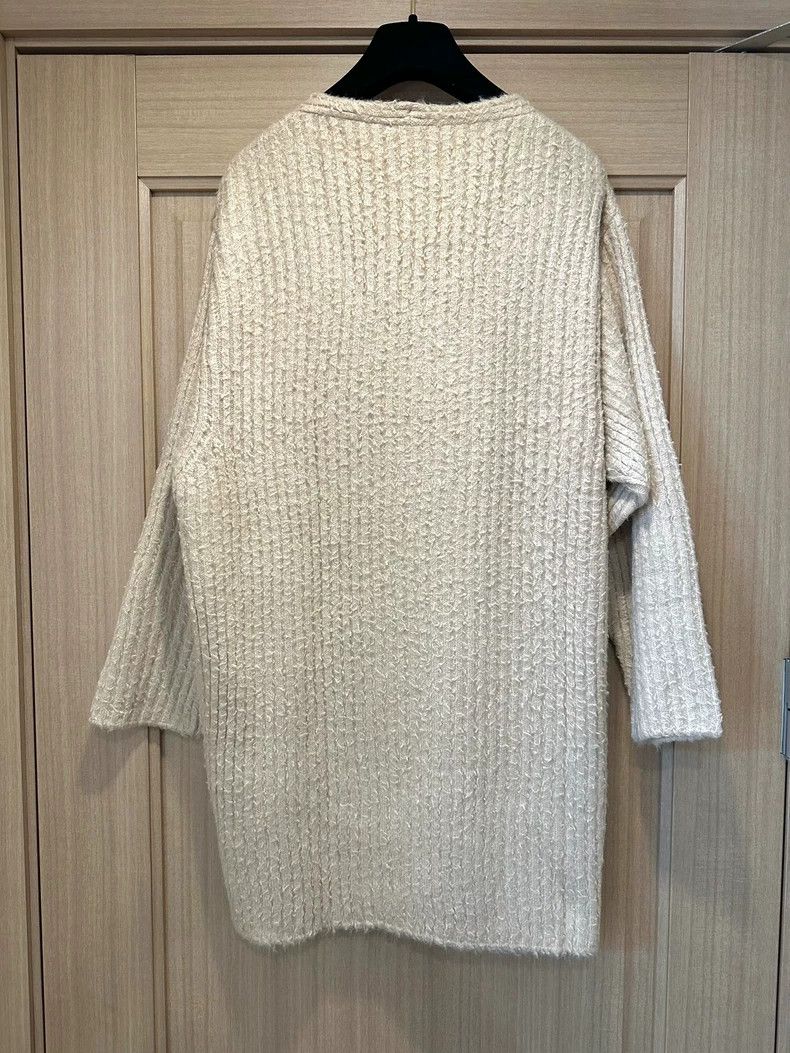 Balenciaga Balenciaga size 1 Solid V-Neck Pullover Midi Long Sleeve Sw Size S / US 4 / IT 40 - 3 Thumbnail