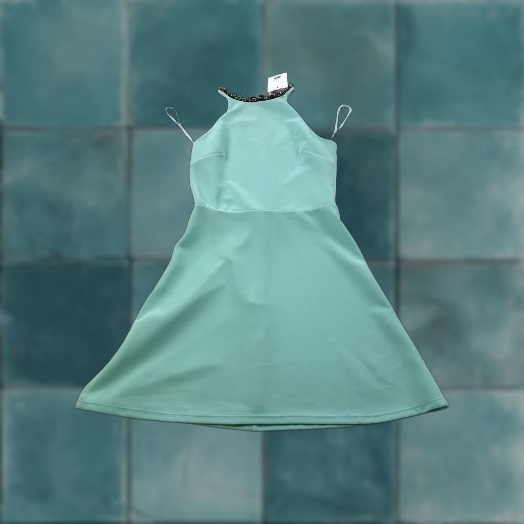 Topshop Topshop Women's Blue Beaded Halter Fit & Flare Mini Dress Size 2 User: Topshop Women's Blue Beaded Halter Fit & Flare Mini Dress Size 2 Size XS / US 0-2 / IT 36-38 - 1 Thumbnail