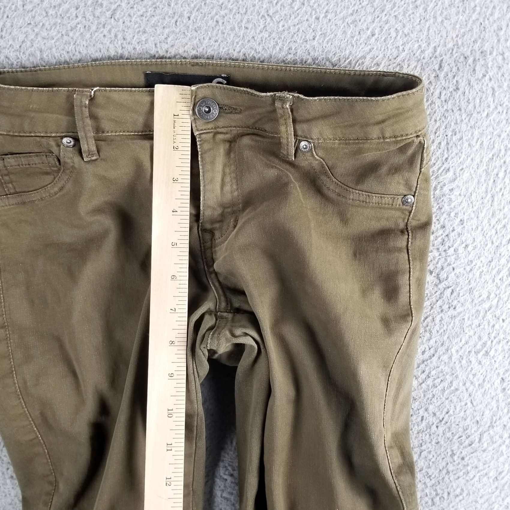 Guess G By Guess Jeans Capri Army Green Denim 28X24 Mid Capri Medium Wash Womens Jeans Capris ANSI Size 28" / US 6 / IT 42 - 7 Thumbnail