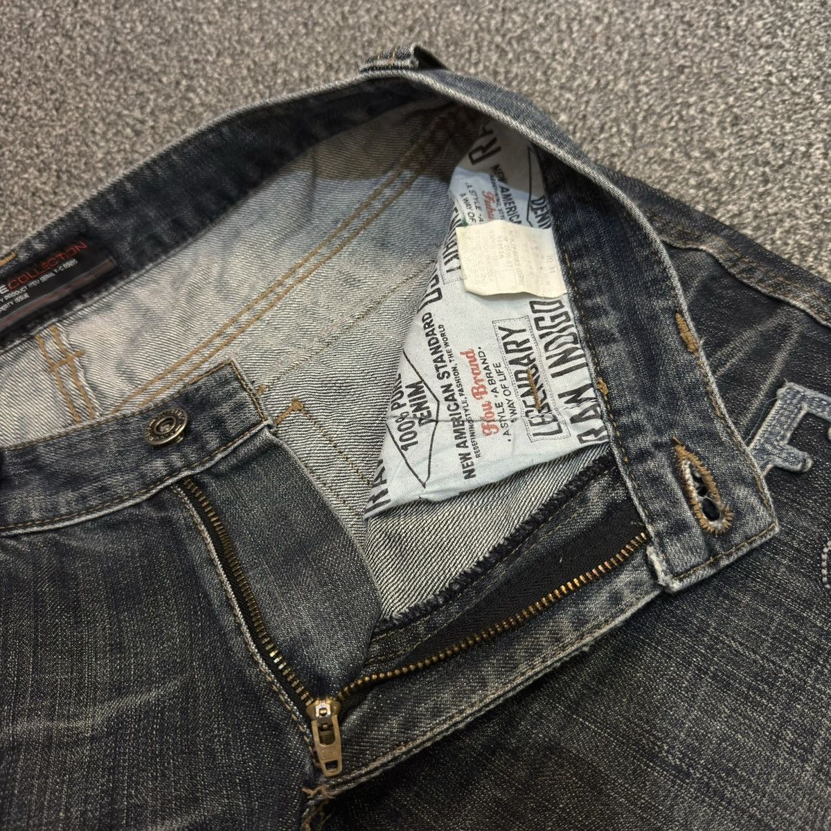 Hypebeast Special Raw Indigo Denim Baggy Flared Fubu Jeans Streetwear Size US 31 - 14 Thumbnail