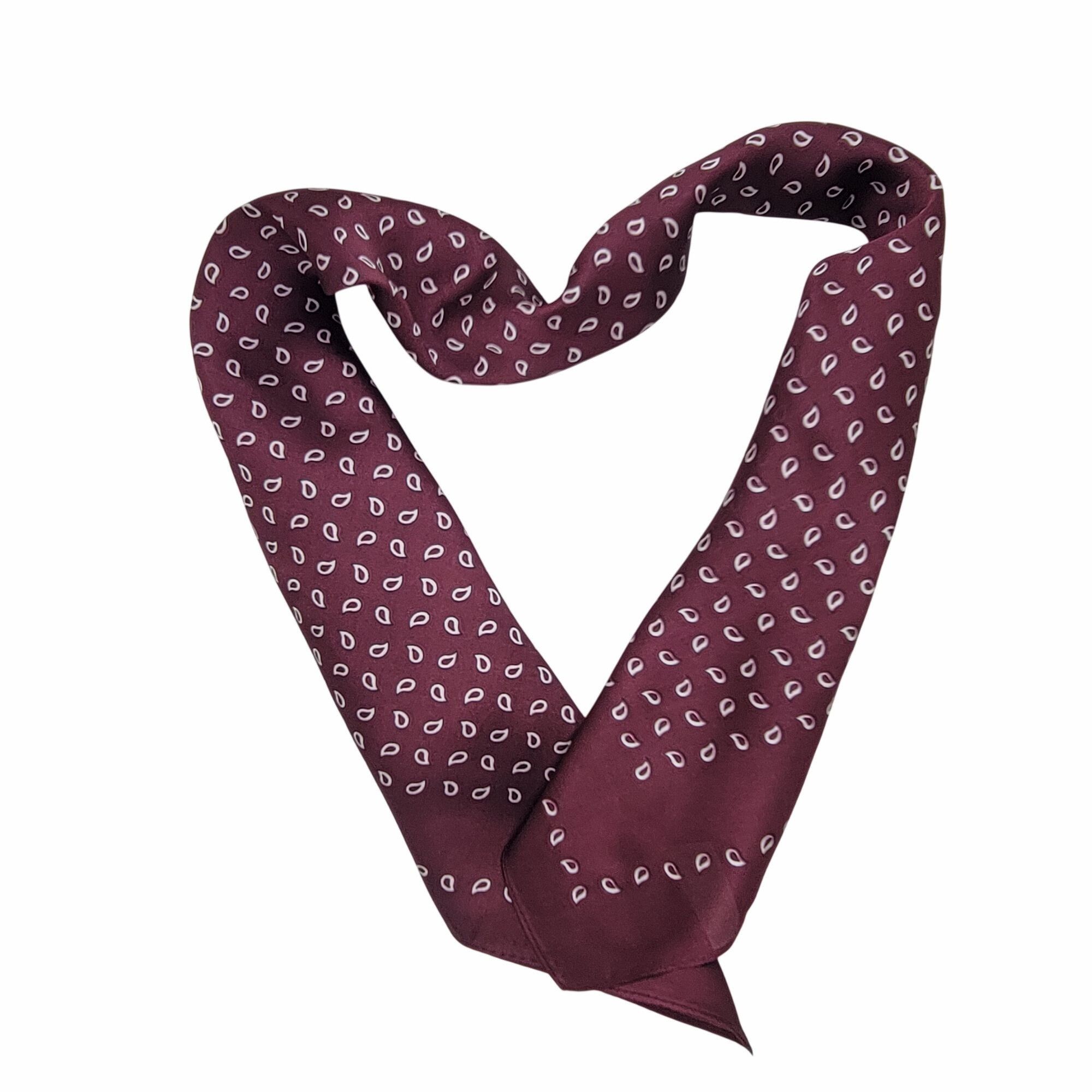 Other ✨Luxurious Silky Square Scarf Mini-Paisley Teardrop Neck Hea Size ONE SIZE - 3 Thumbnail