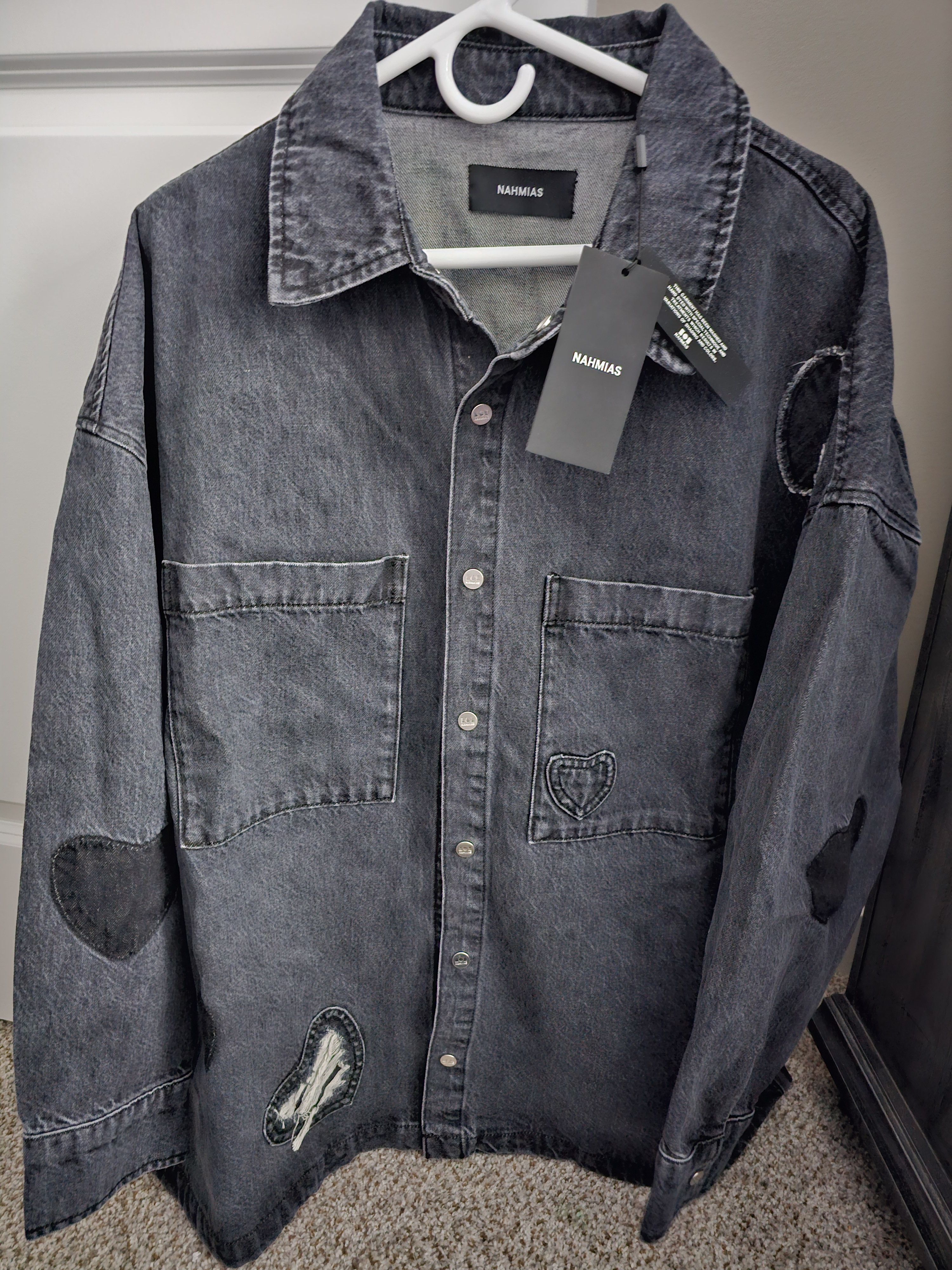 Nahmias Nahmias Heart Patch Work Denim Shirt Size US XXL / EU 58 / 5 - 1 Thumbnail