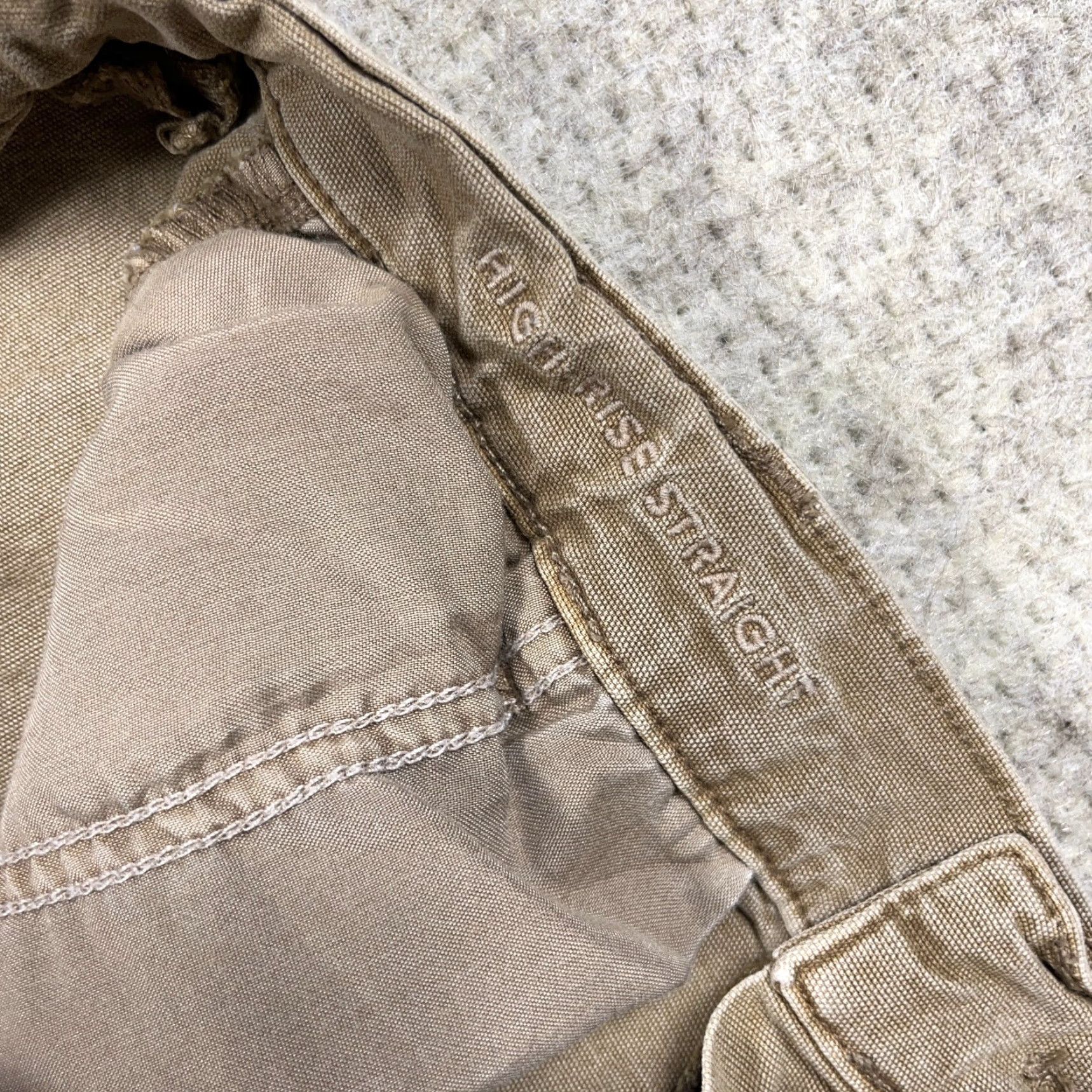 American Eagle Outfitters American Eagle Carpenter Pants Women 6 Brown Tan Canvas Straight Leg Retro 26x29 Jeans Womens Size 28" / US 6 / IT 42 - 5 Thumbnail