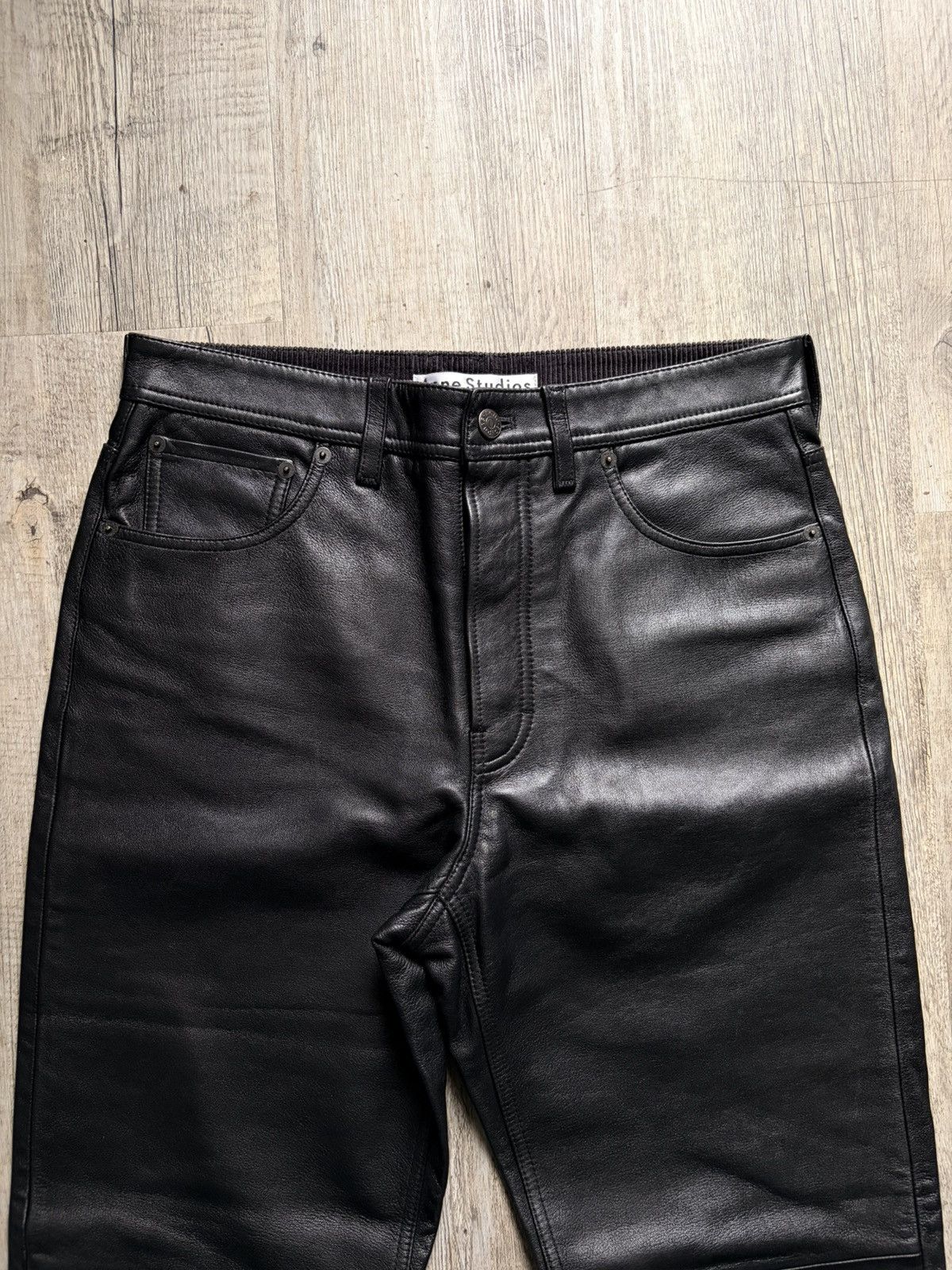 Acne Studios Acne Studios Black Leather Lambskin Pants Size US 30 / EU 46 - 3 Thumbnail