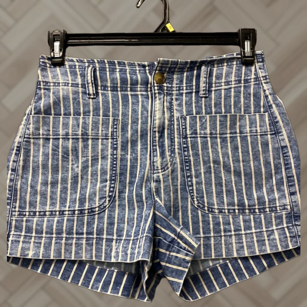 American Eagle Outfitters American Eagle Jean Shorts Womens 4 Midi High Rise Stripe Short 48-58 Size 27" / US 4 / IT 40 - 1 Thumbnail