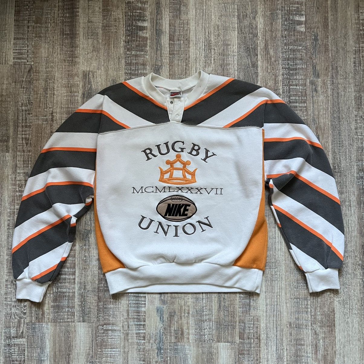 Nike × Vintage Vintage Nike Rugby MCML Union sweatshirt Size US M / EU 48-50 / 2 - 1 Thumbnail