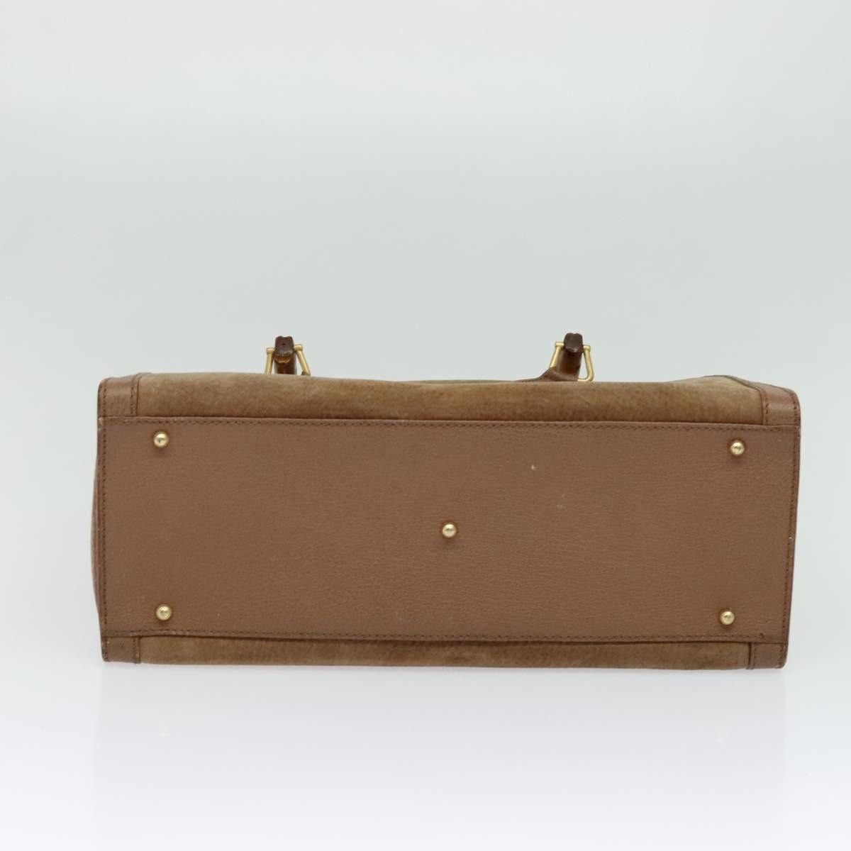 Gucci GUCCI Bamboo Hand Bag Suede Beige Gold 000 2853 0260 0 Size ONE SIZE - 9 Thumbnail