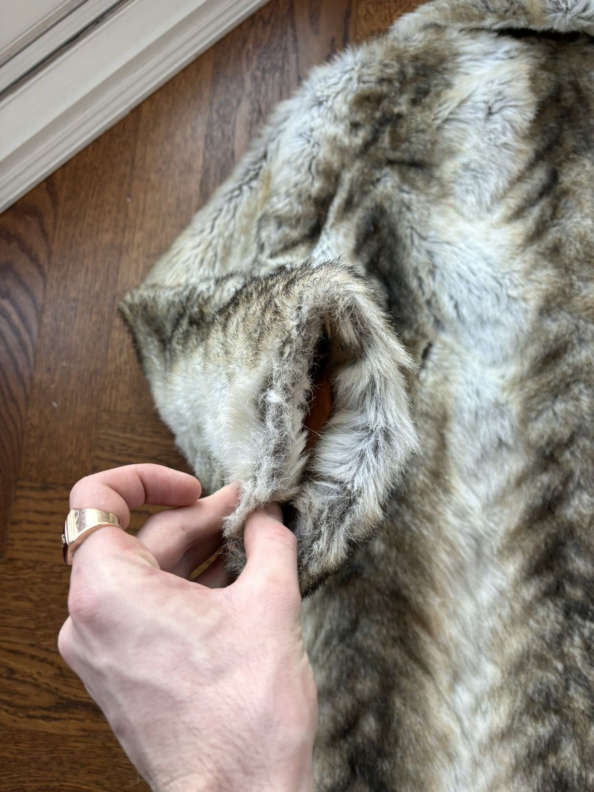 Sears × Vintage Vintage Faux Fur Coat Tissavel France 70s 60s Fox Lynx Vegan Size L / US 10 / IT 46 - 10 Thumbnail