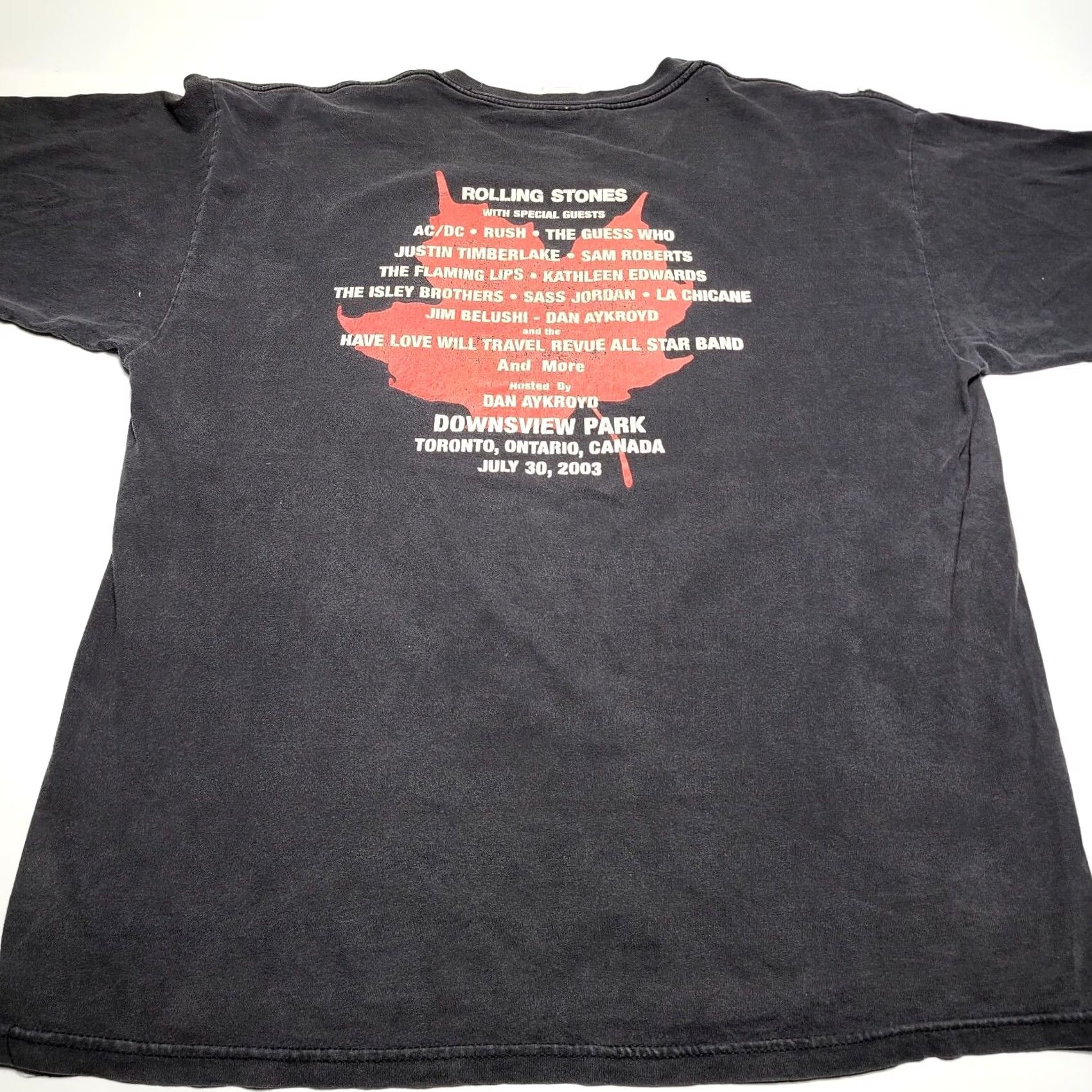 Gildan VINTAGE Rolling Stones AC/DC Molson Canada TORONTO Men's XL T-Shirt Rock 90s Black Mens Short Sleeve Gildan Size US XL / EU 56 / 4 - 2 Thumbnail