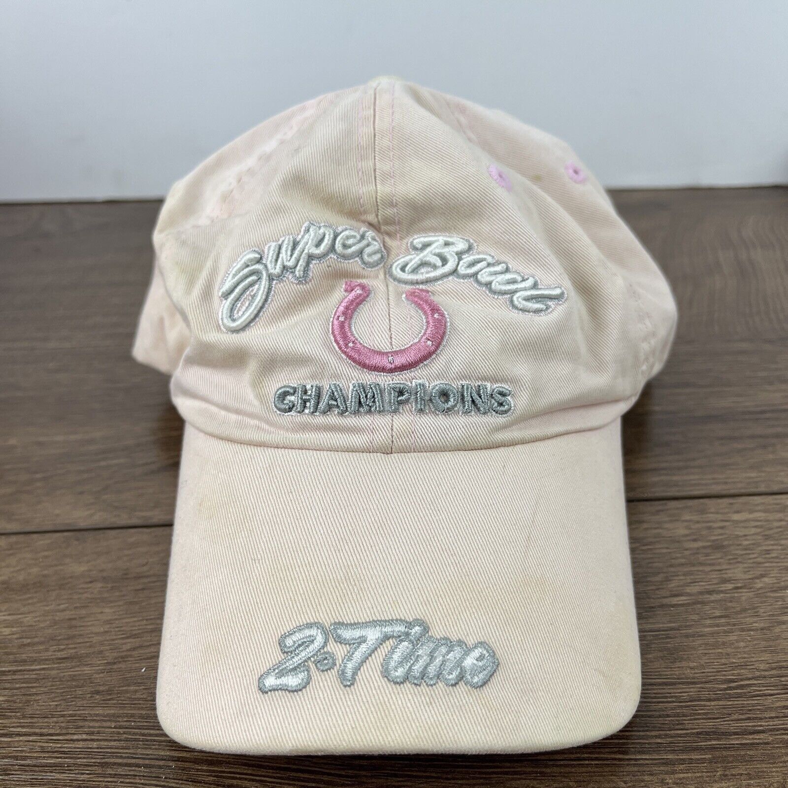 Other Indianapolis Colts Hat 2 Time Champions Pink Adjustable Adul Size ONE SIZE - 5 Thumbnail