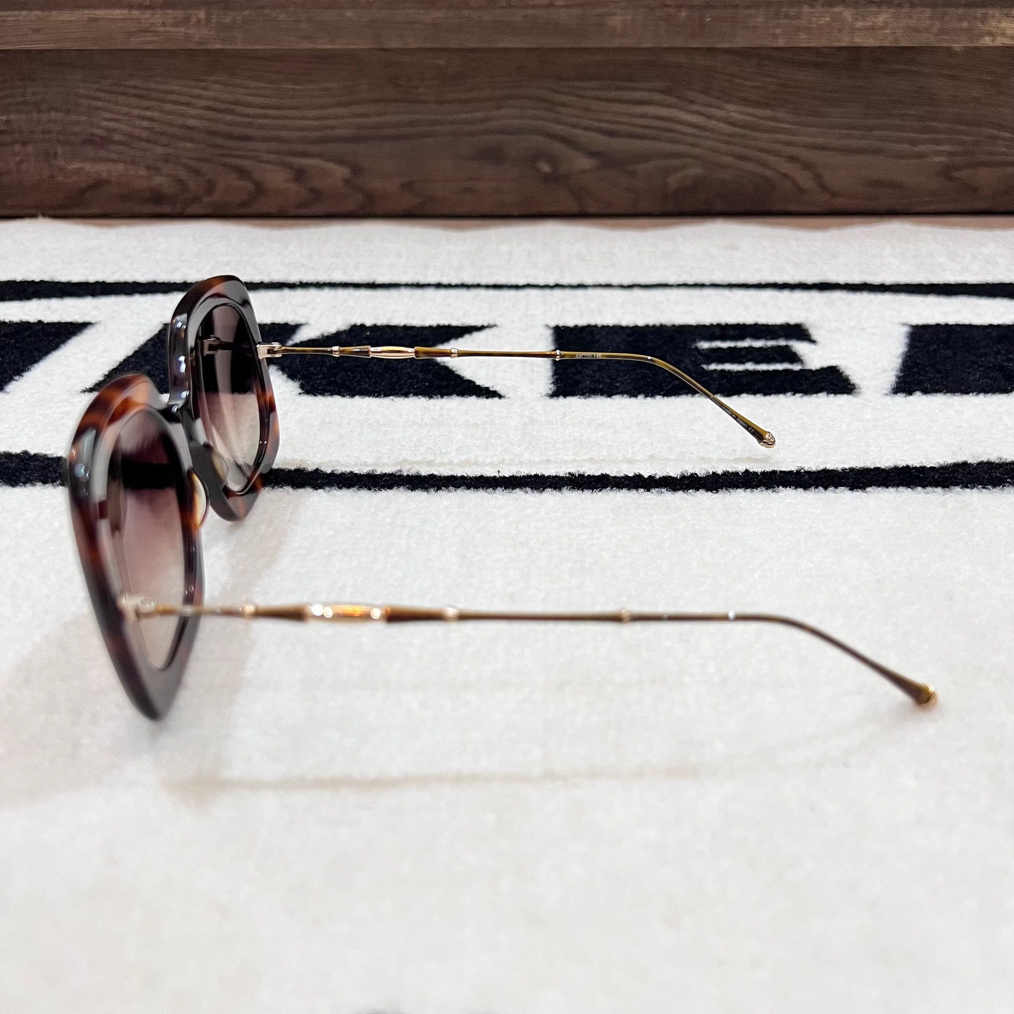Matsuda Matsuda M2035 5-Barrel Riveted Hinge Sunglasses BROWN GOLD Size ONE SIZE - 4 Thumbnail