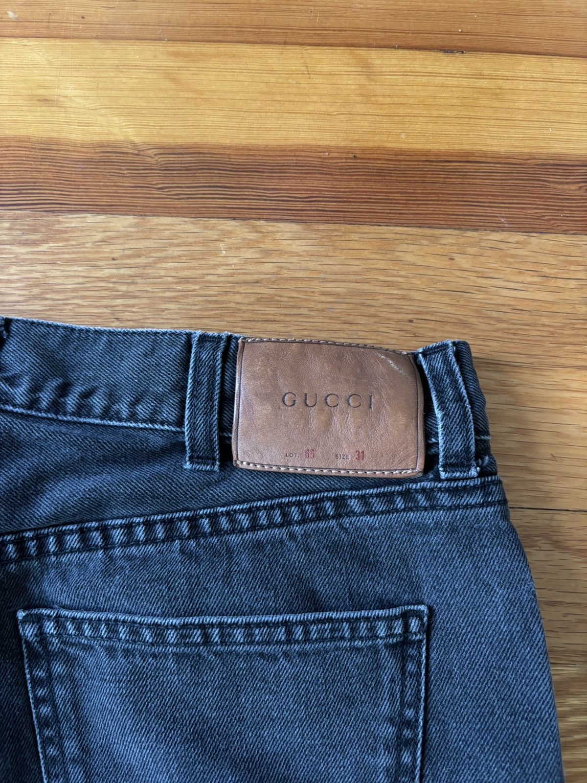 Gucci Washed Black Web Cuff Skinny Denim Size US 31 - 4 Thumbnail