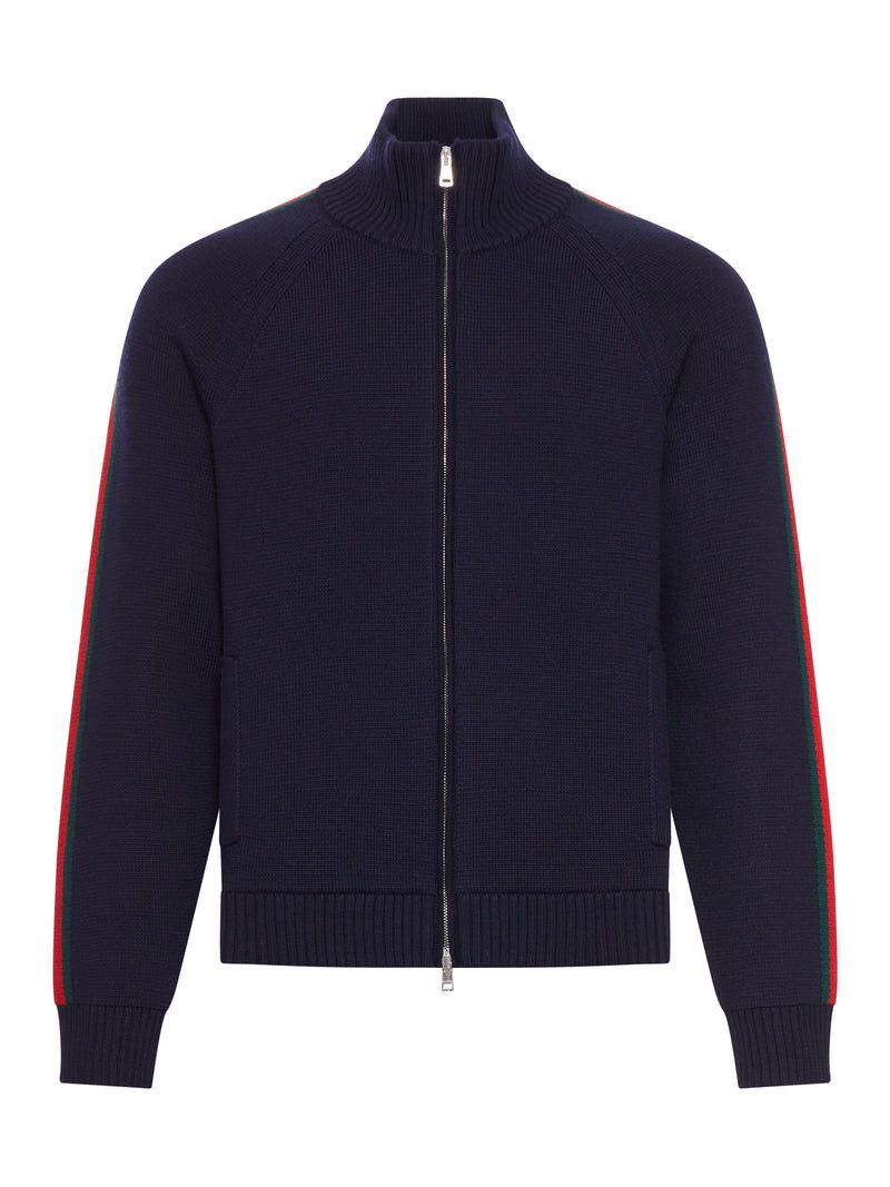 Gucci WOOL JACKET WITH ZIP AND SIDE WEB BAND Size US M / EU 48-50 / 2 - 1 Thumbnail
