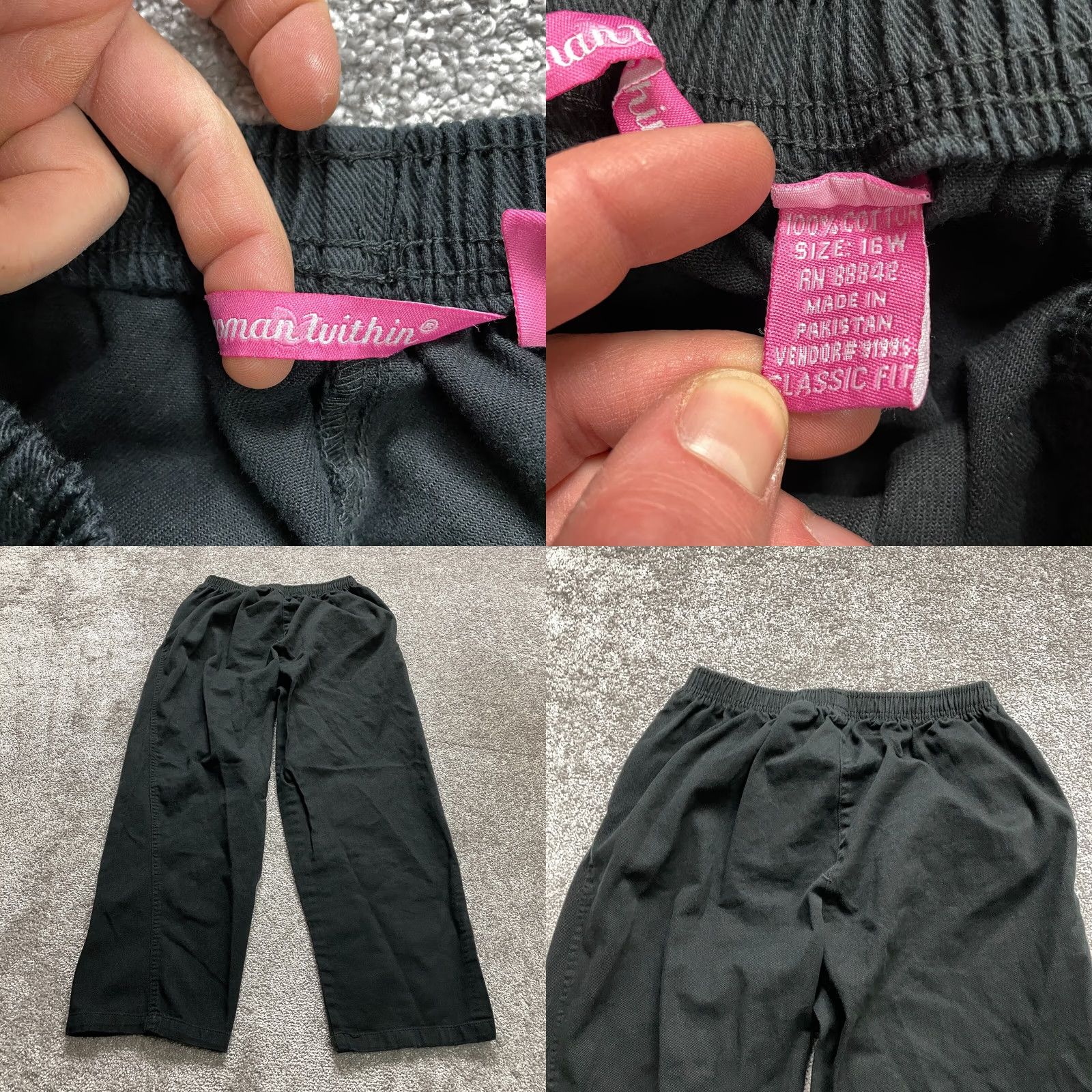 Vintage Woman Within Jeans Pants Womens Plus 16W Black Classic Fit Straight 28x28 Size 28" / US 6 / IT 42 - 8 Thumbnail